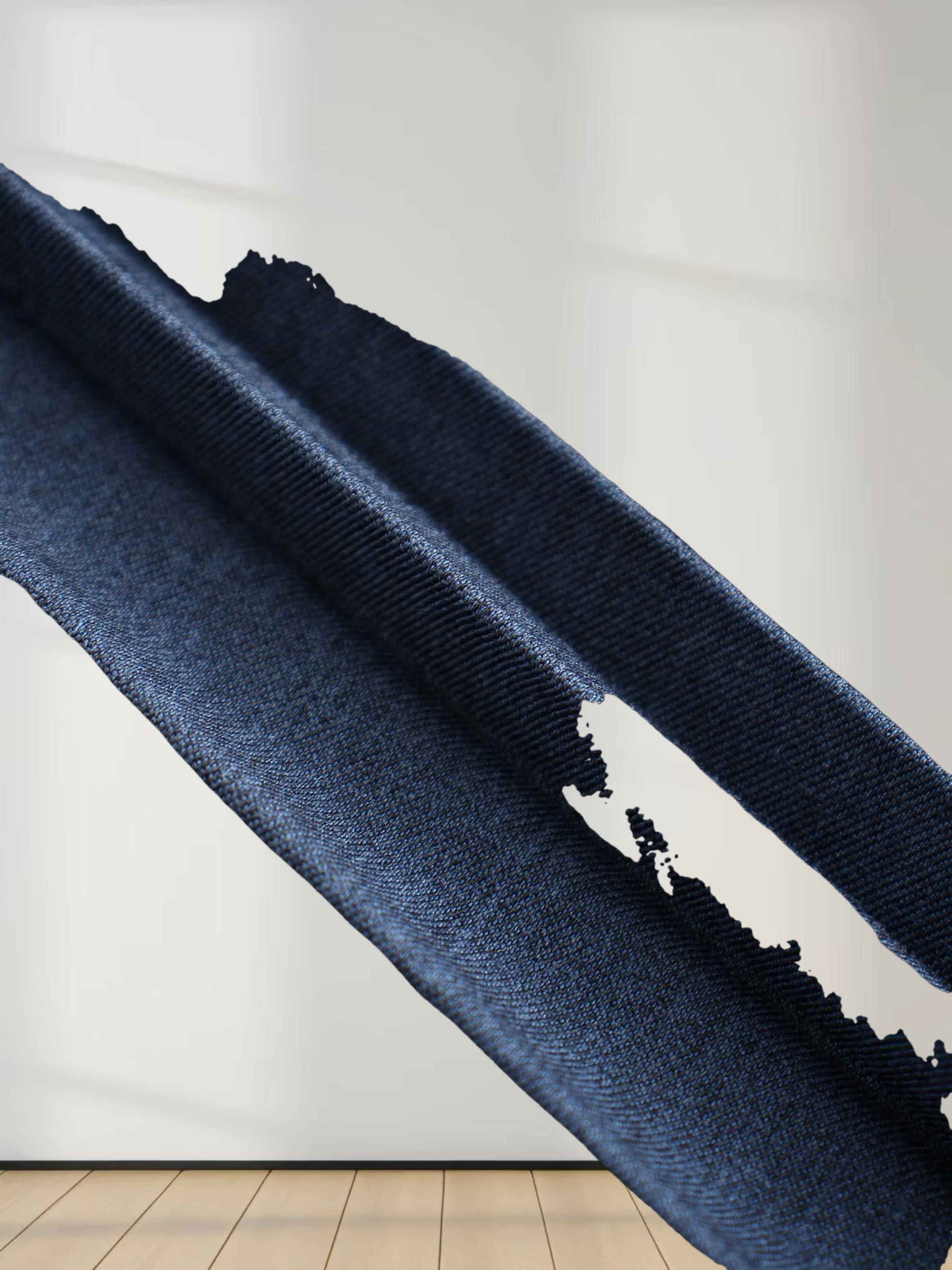 Mix Pleat Skirt-Dark Blue Denim