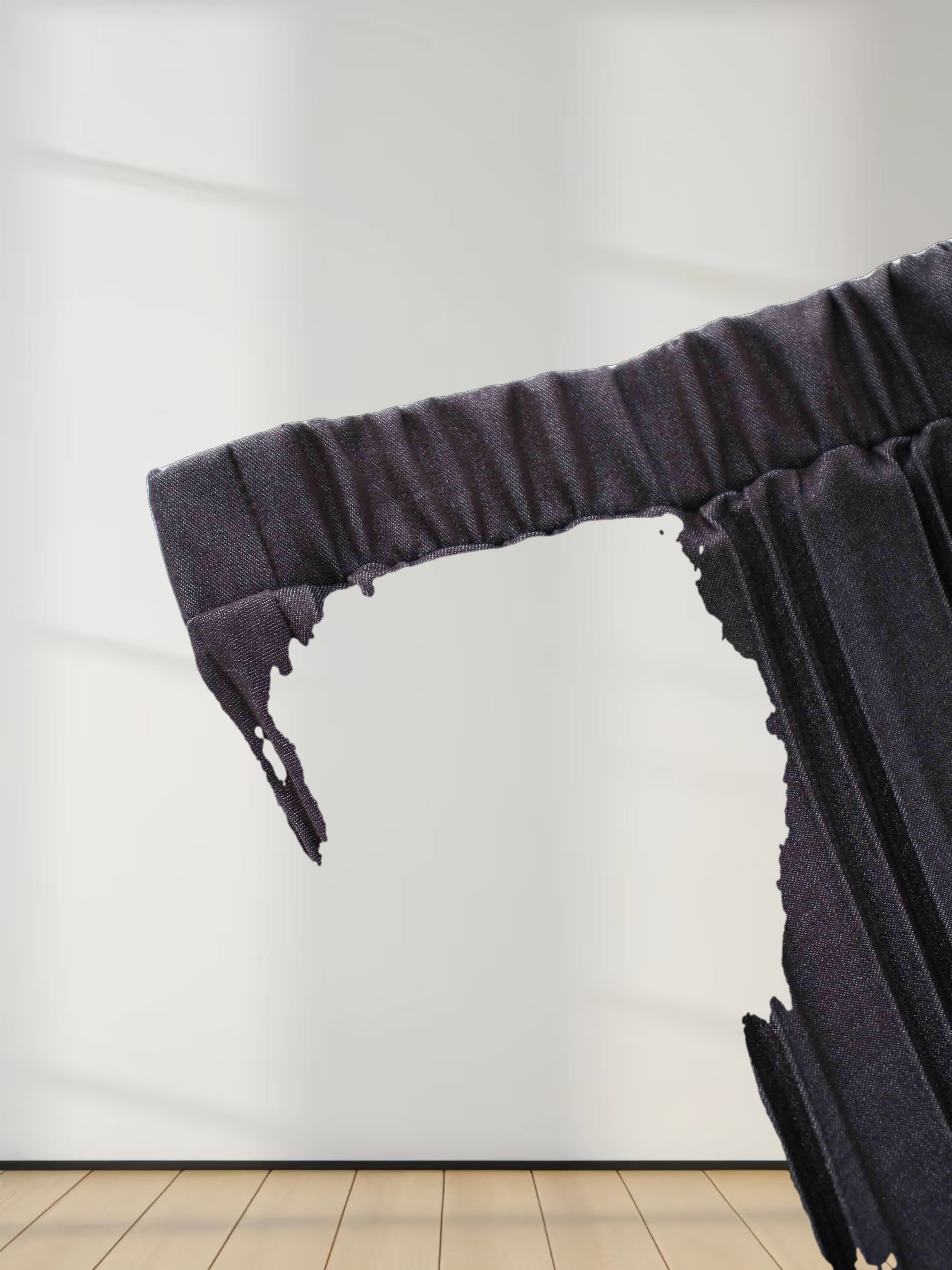 Denim Pleated Skirt-Black Denim