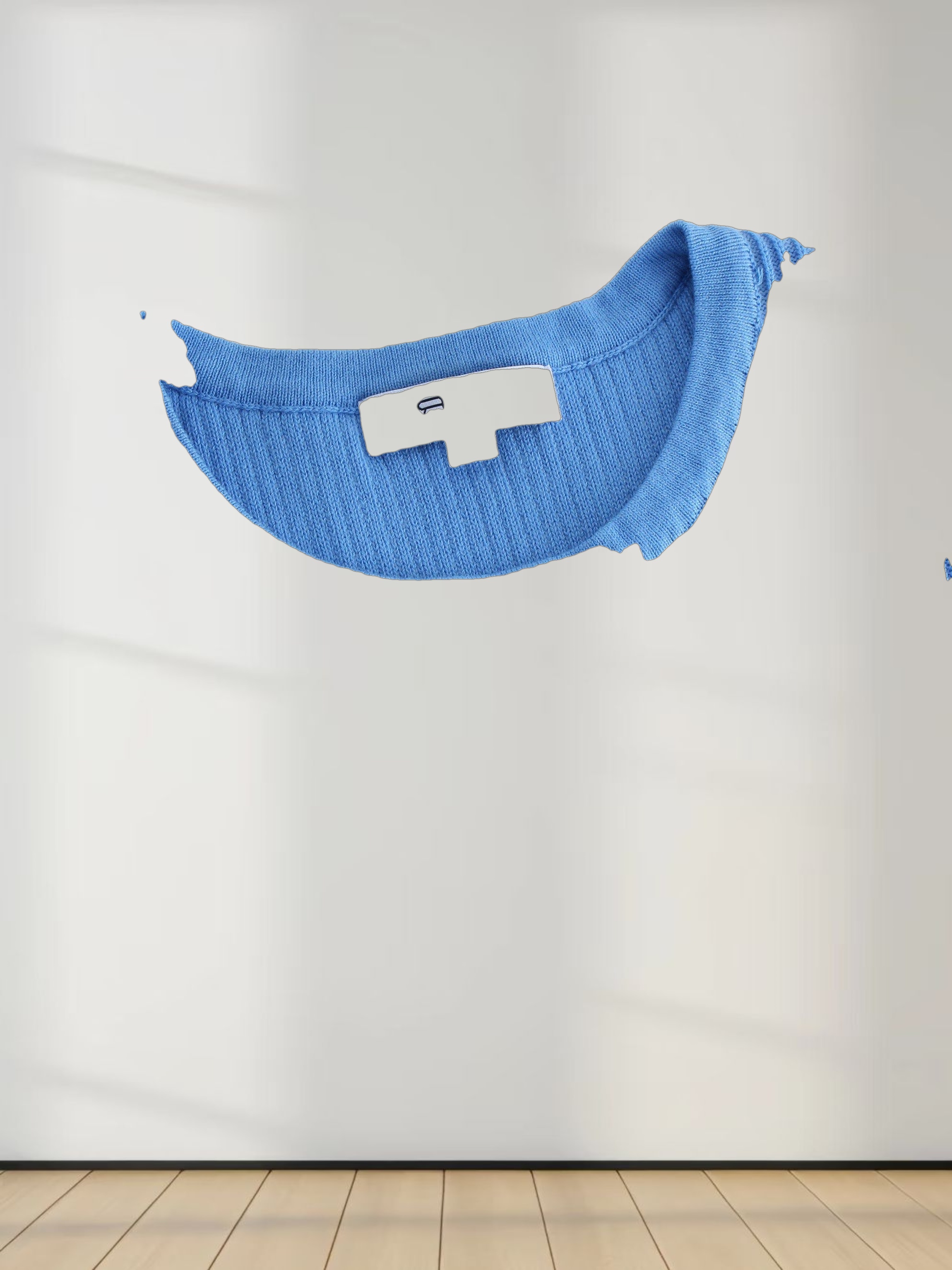 Sleeveless Ribbed Crew-Blue