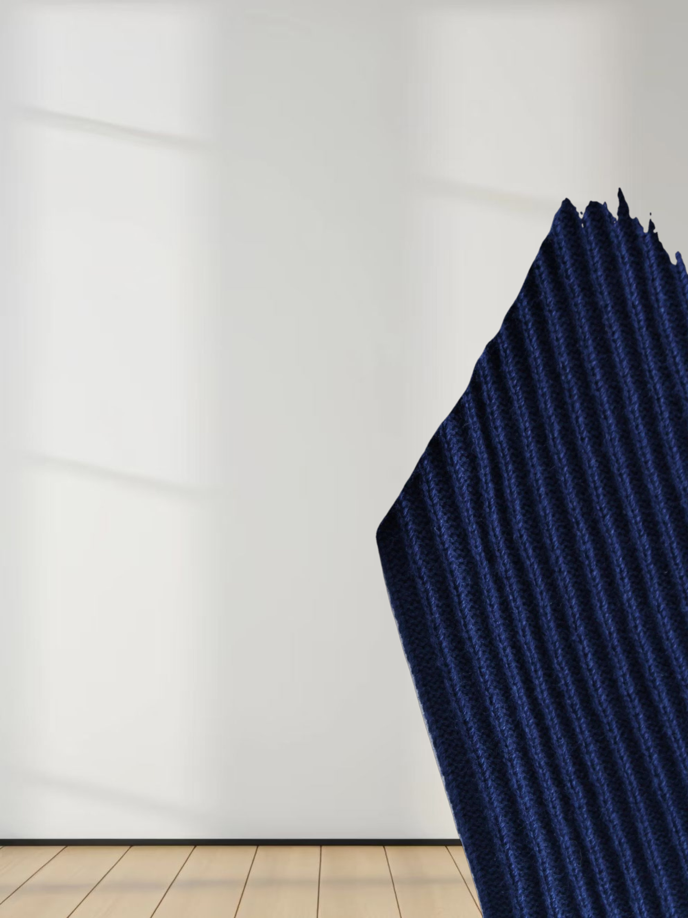 Ribbed Knit Cardigan-Navy