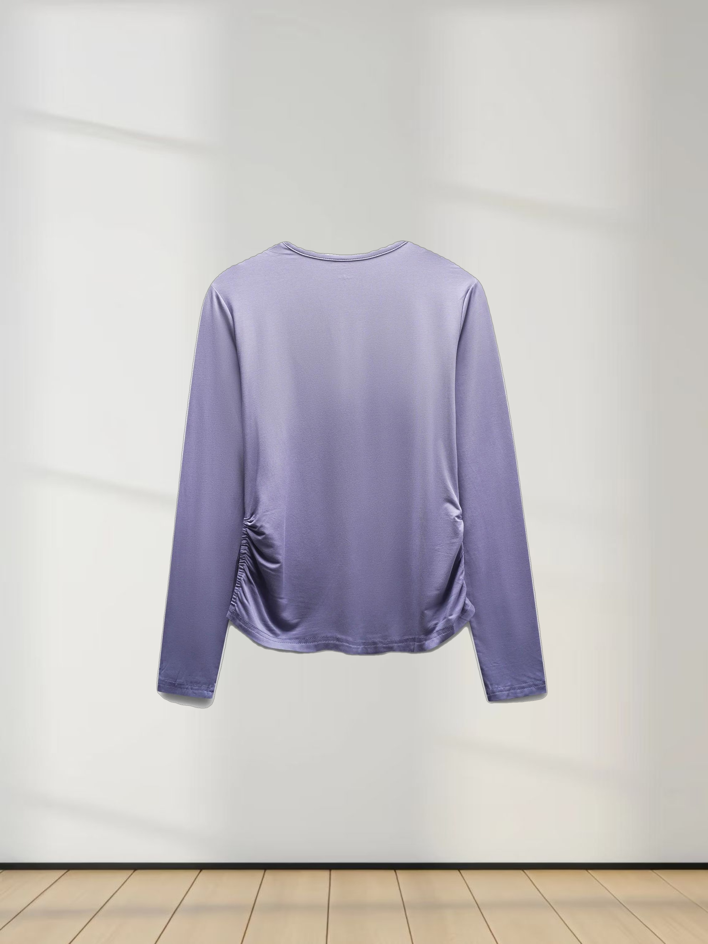 SIDE ELASTIC TEE-BLUE