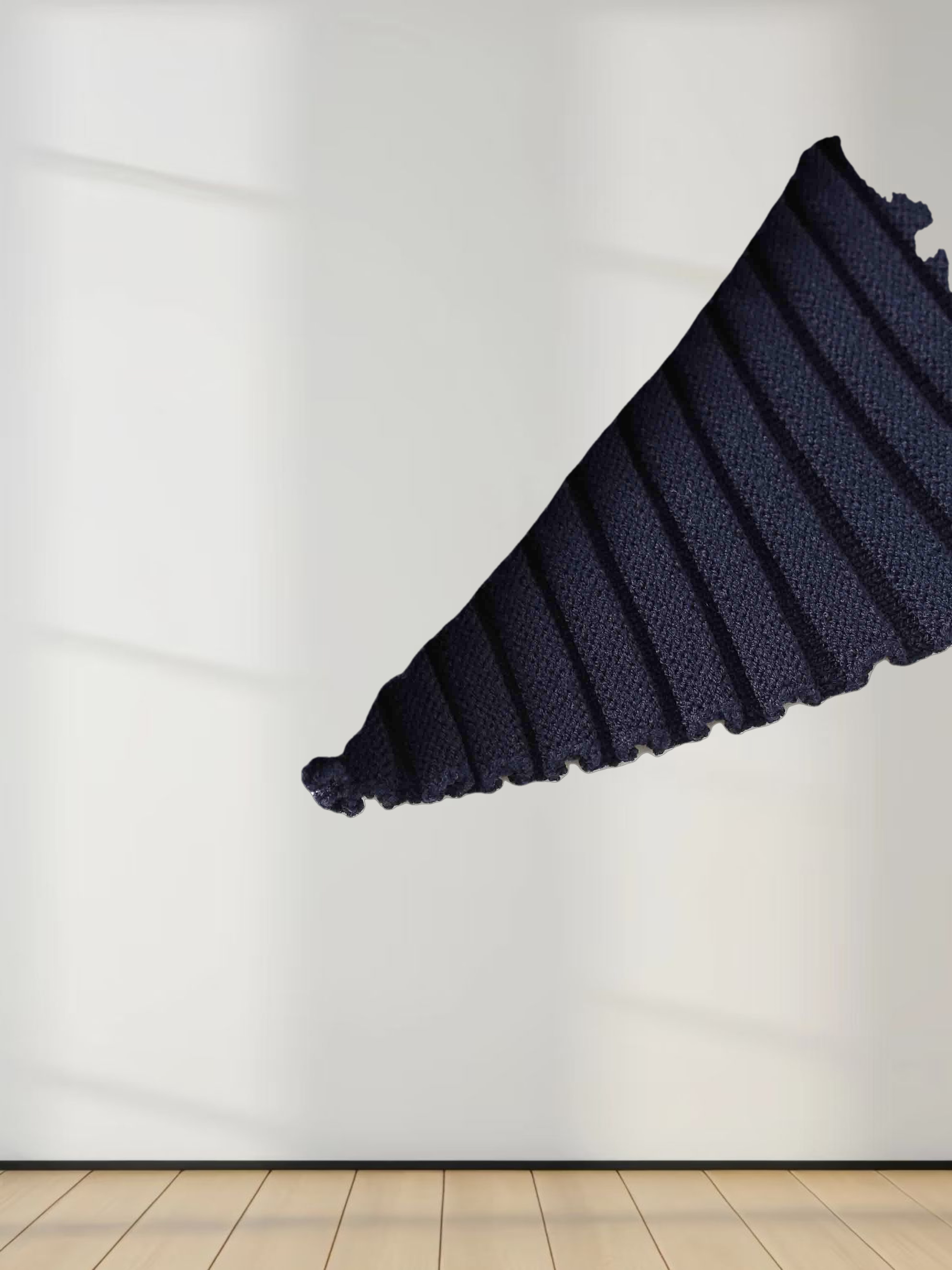Balloon Sleeve Sweater-Navy/Heather
