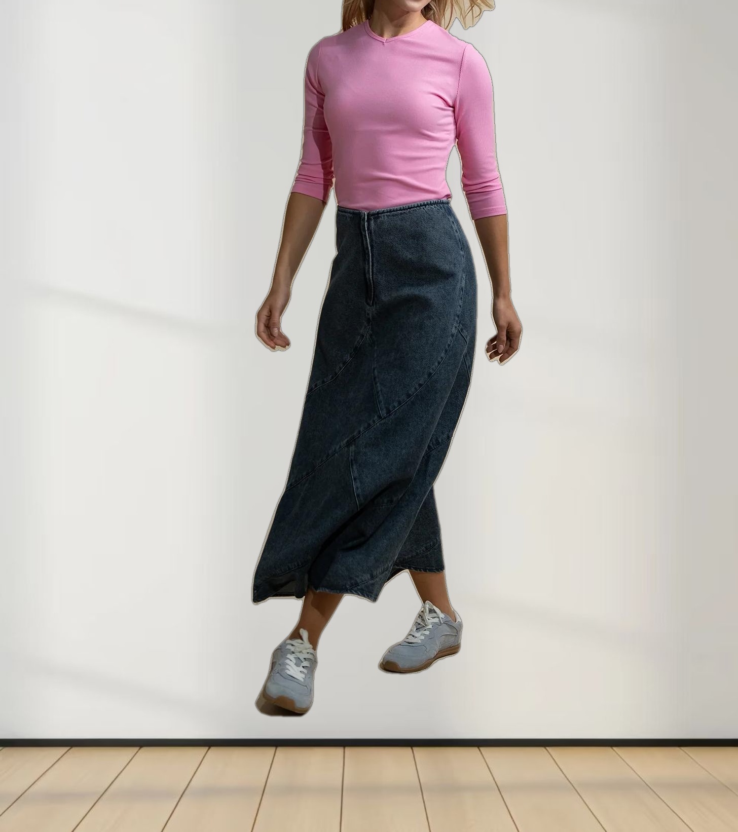 RIBBED HIGH V 3Q-SO PINK