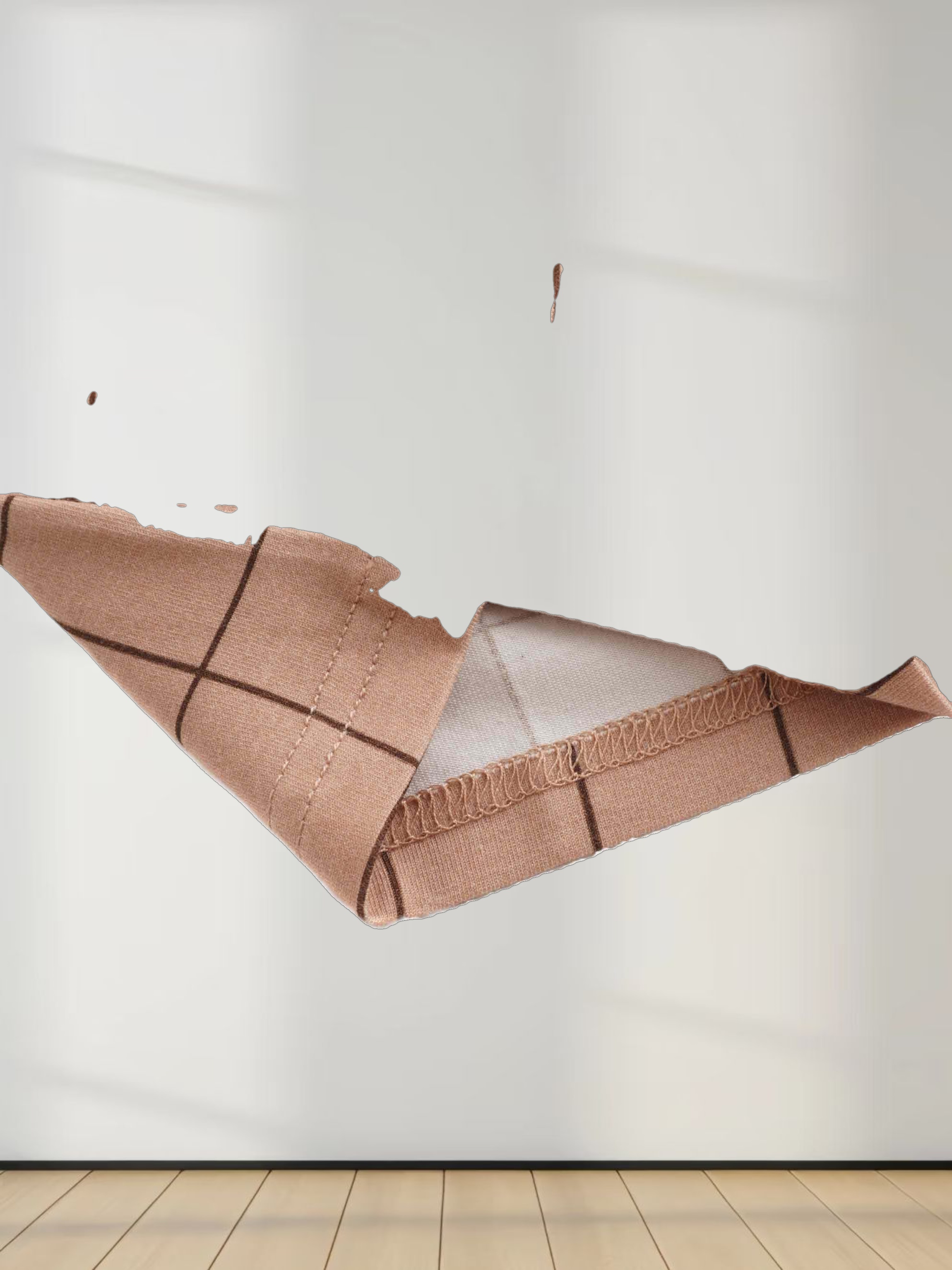 Printed Modal Turtleneck-Brown Windowpane