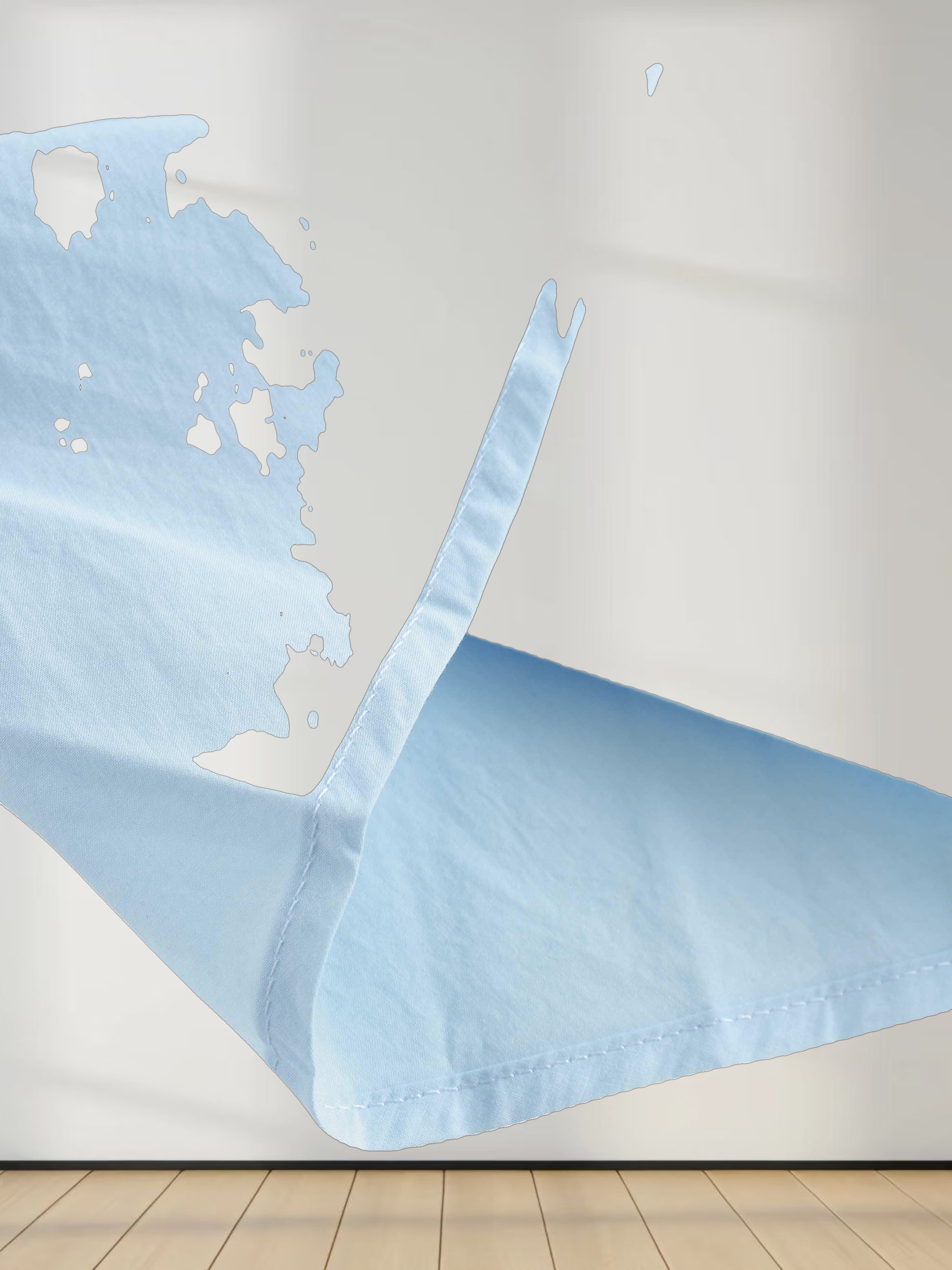 Micro Pleat Elastic Waist Skirt-Light Blue