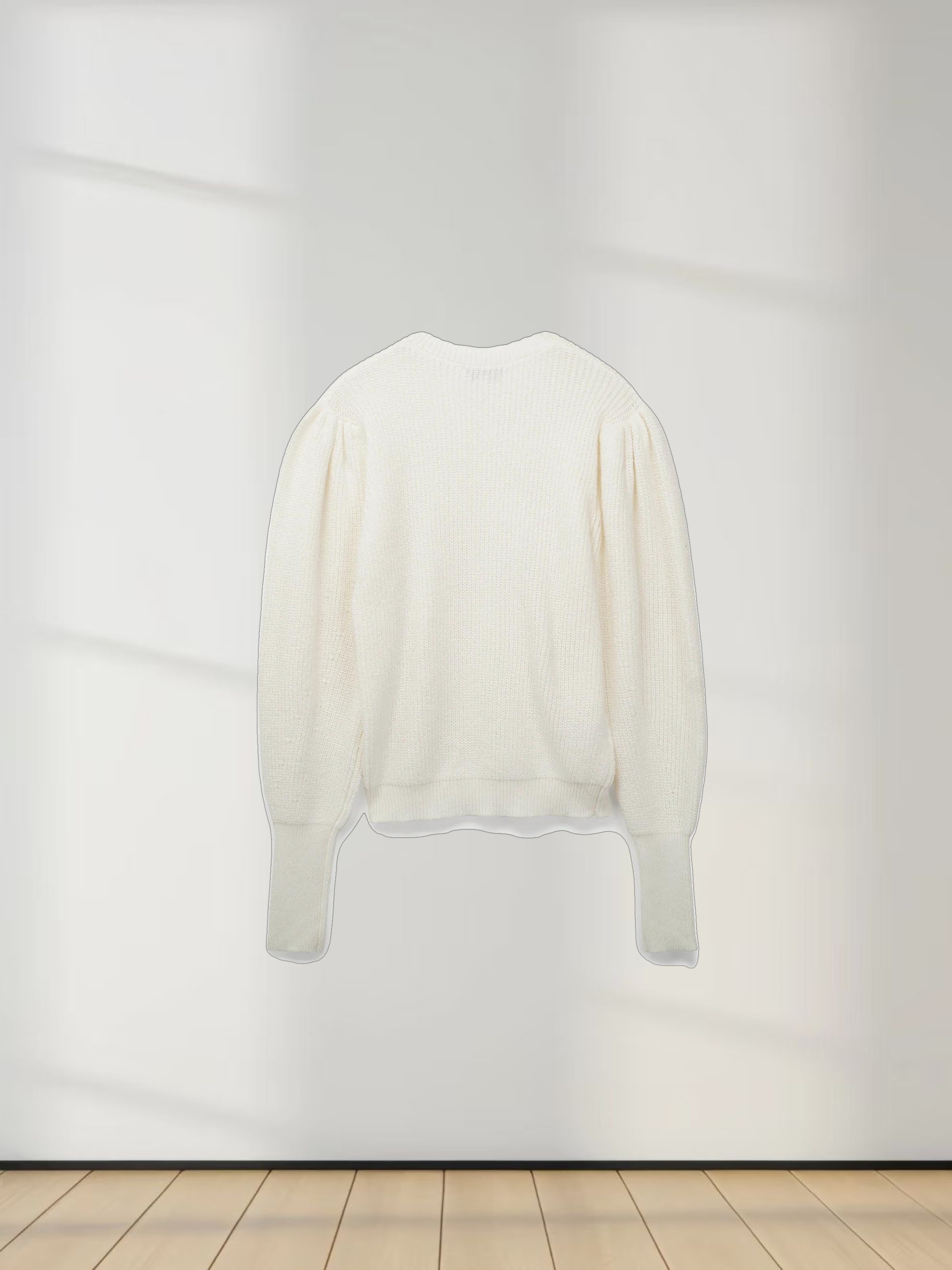 Puff Sleeve Sweater-Cream