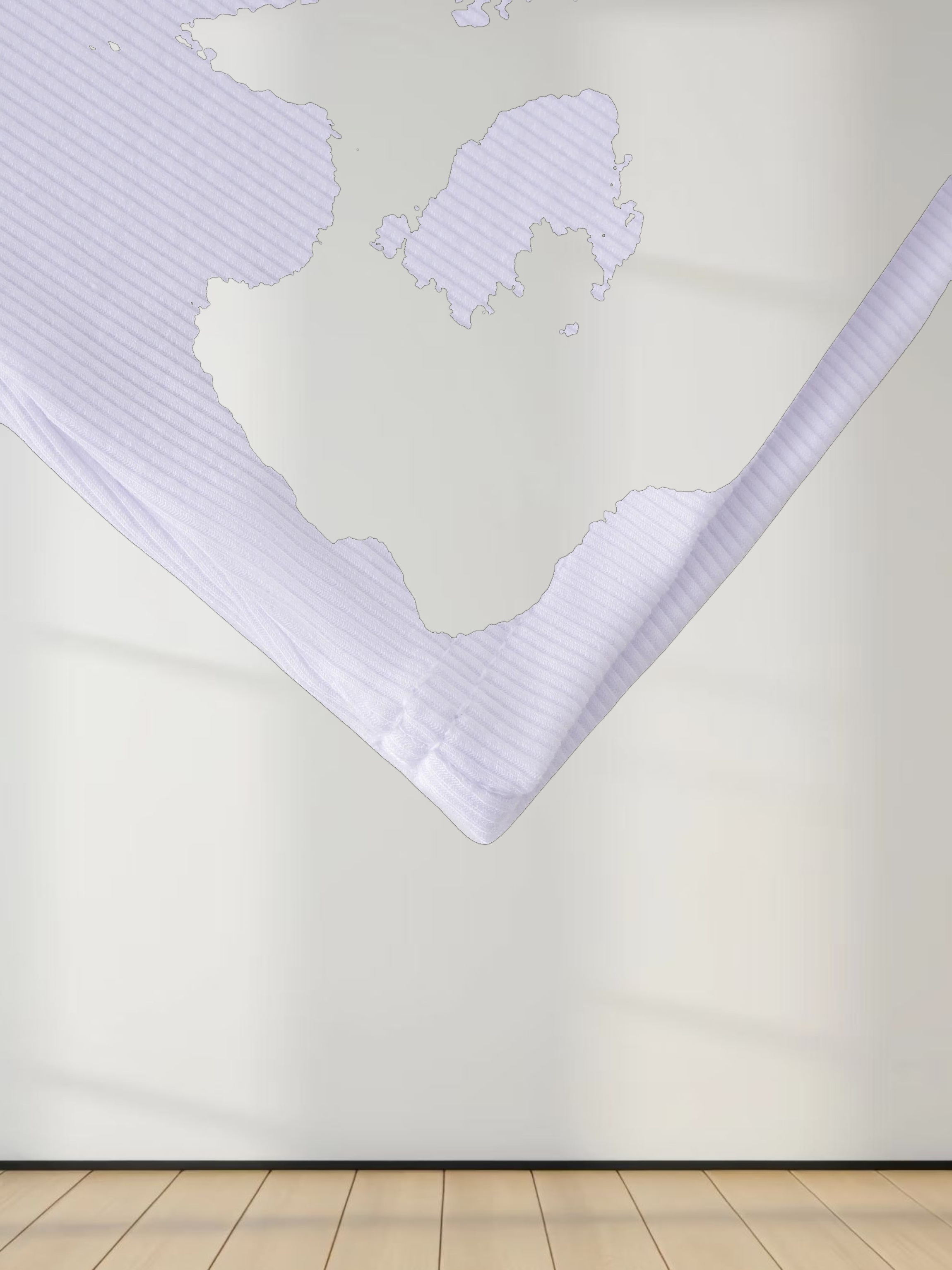 HIGH V RIBBED TEE - LS-WHITE