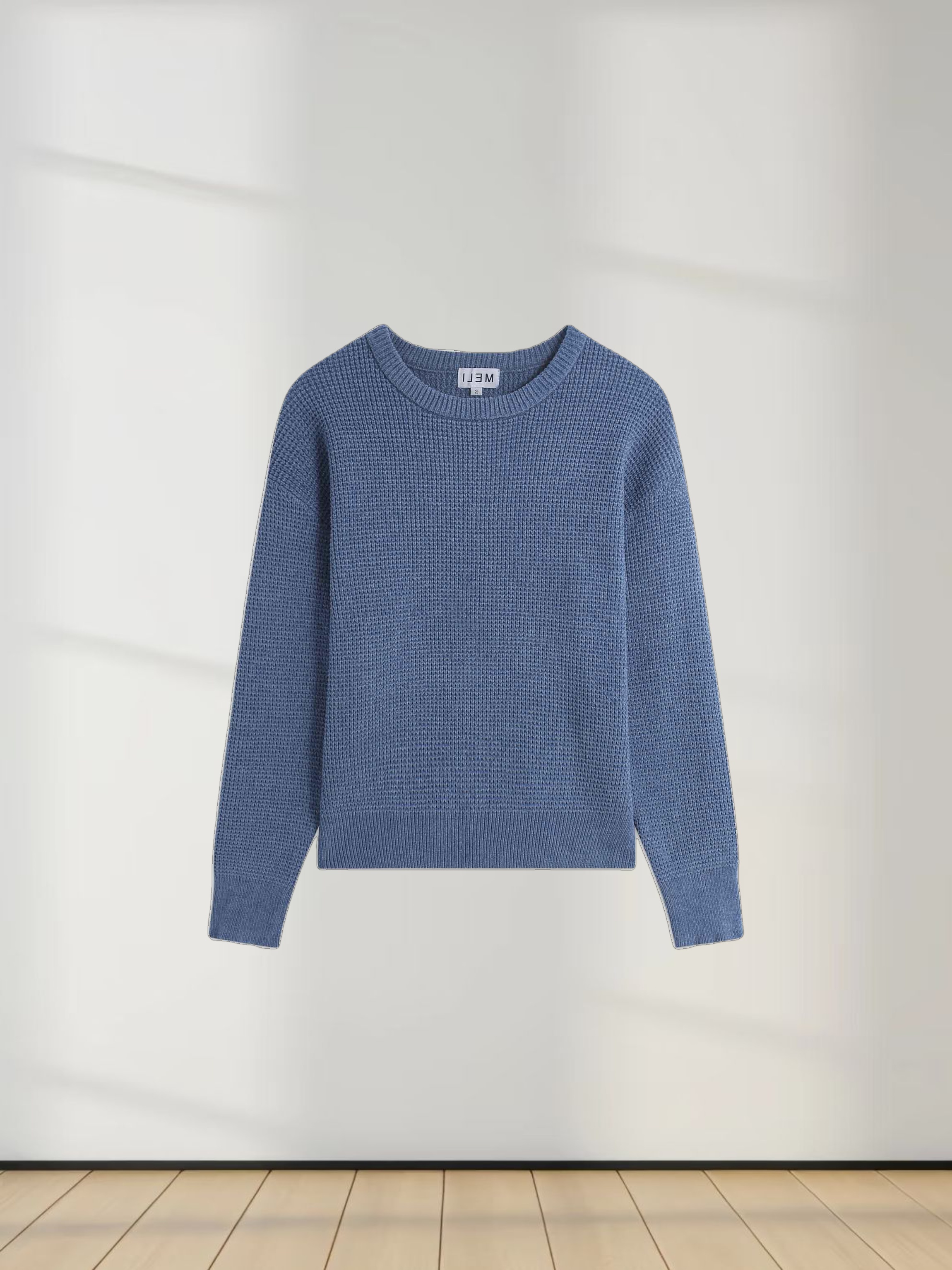 Chenille Waffle Sweater-Periwinkle