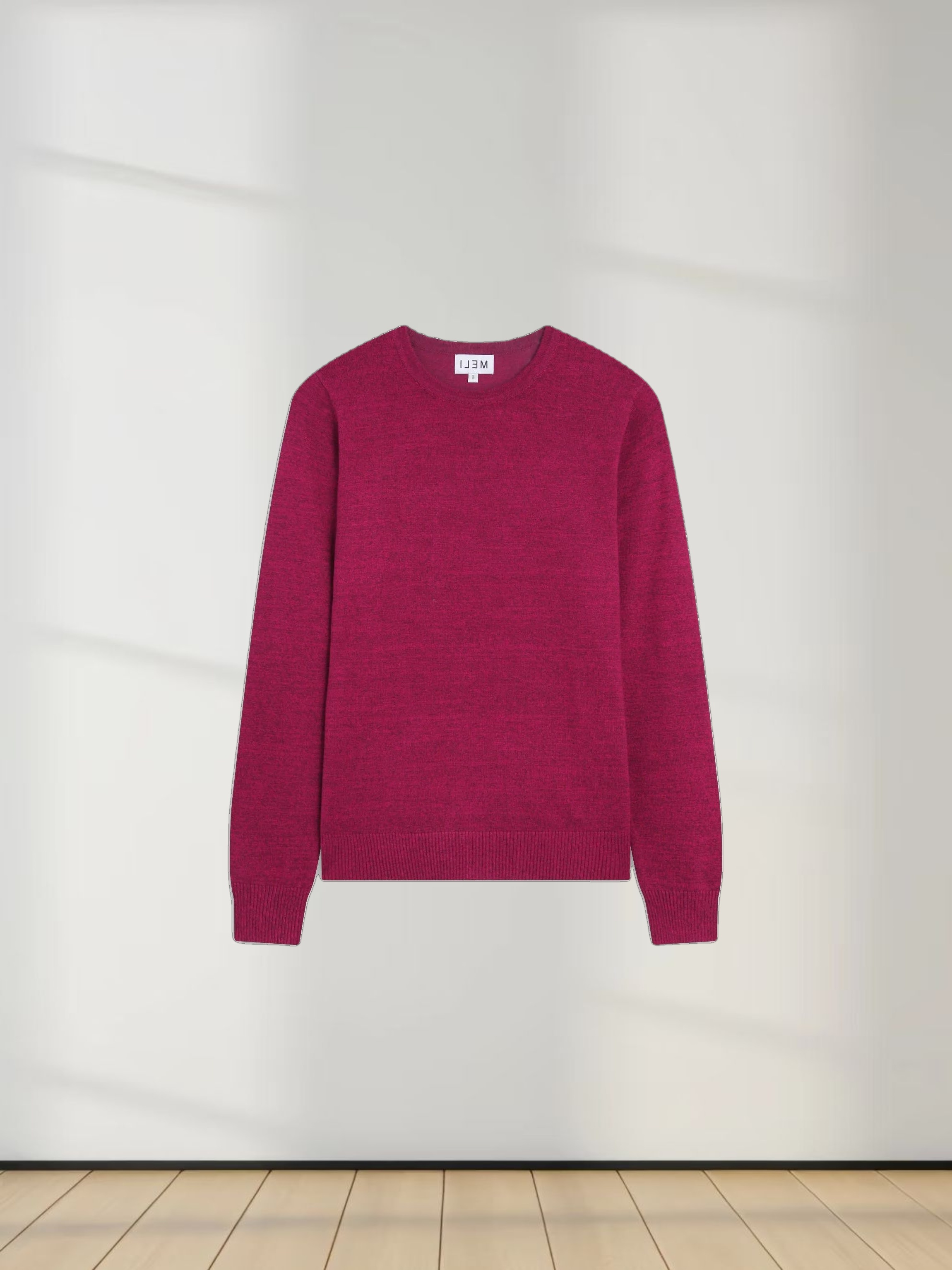 Basic Crew Sweater LS-Heathered Fuchsia