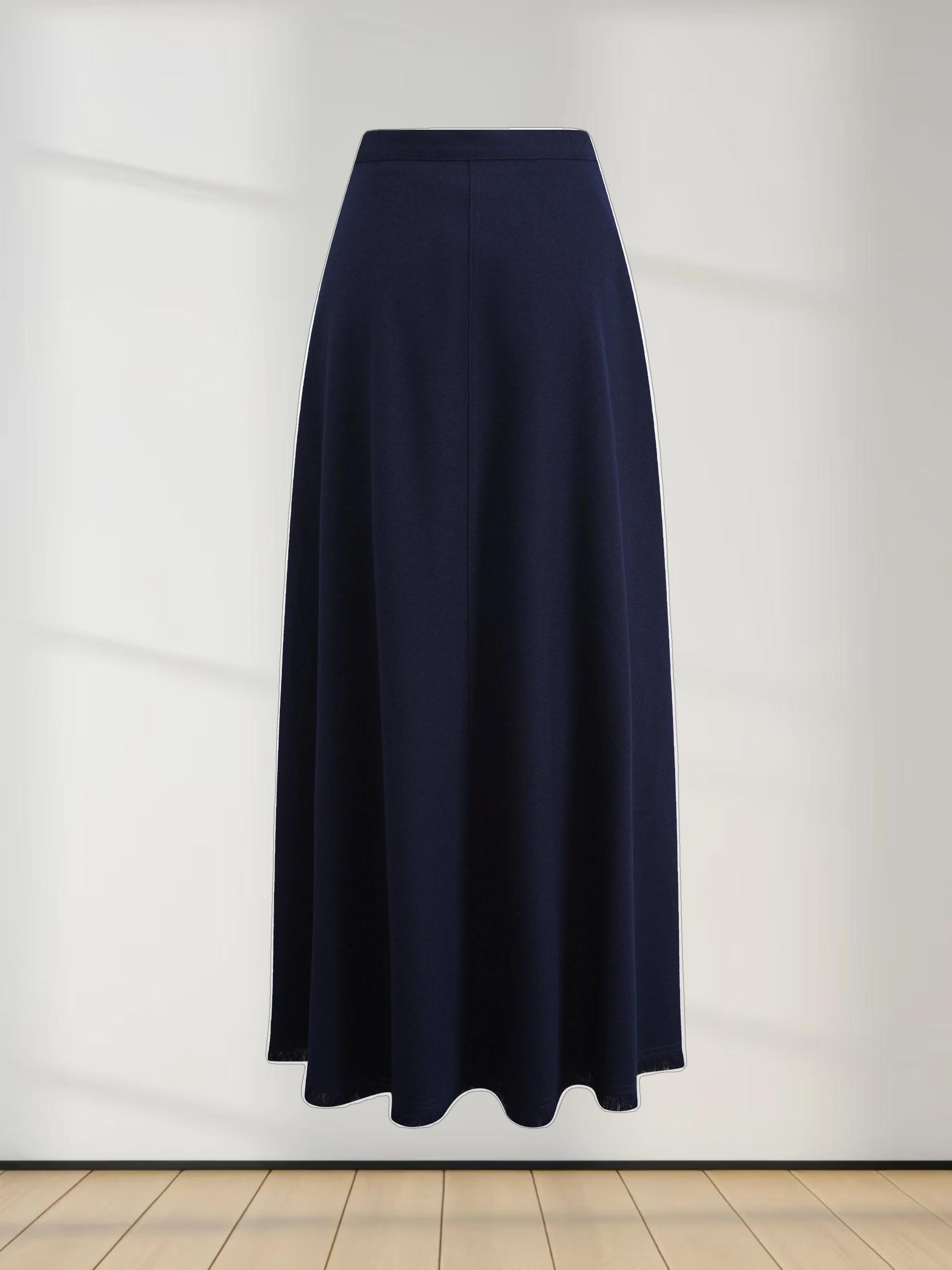 Fringe Circle Skirt-Navy