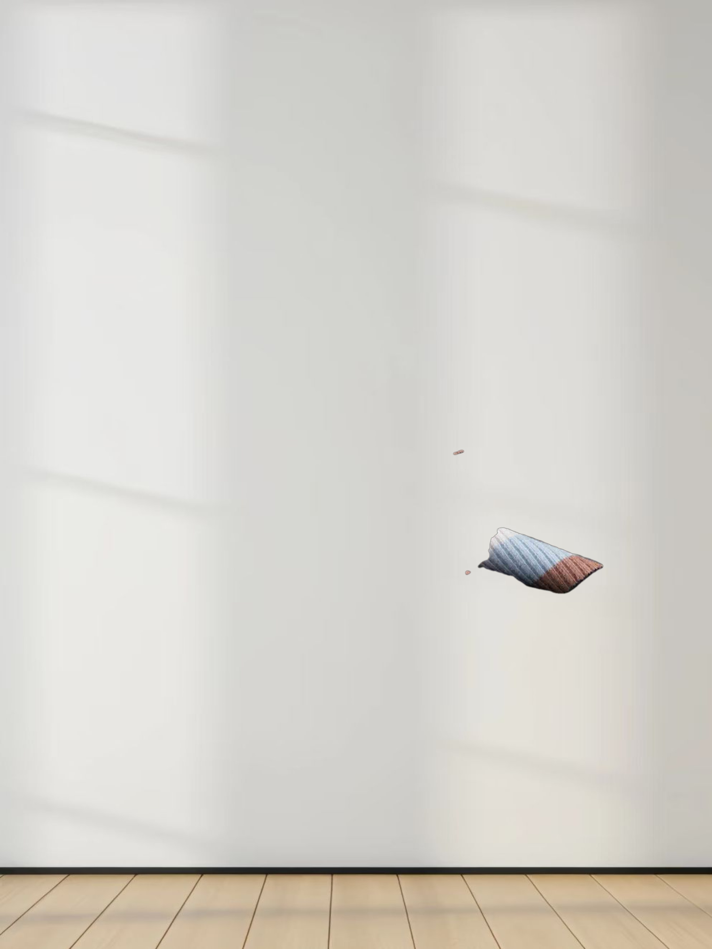 Ribbed Striped Crew 3/4 Sleeve-Green