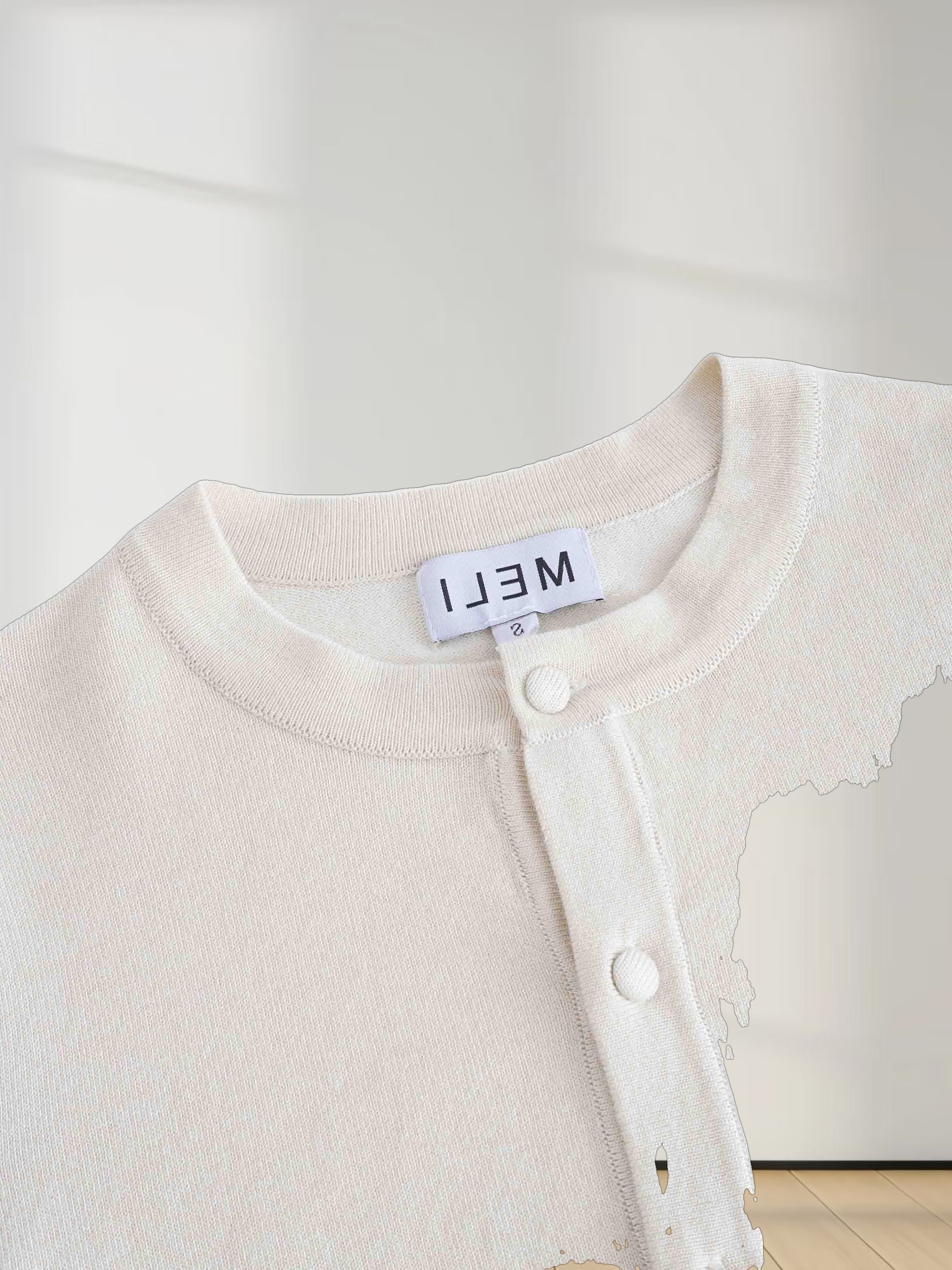 Solid Crew Crop Cardigan-Ivory