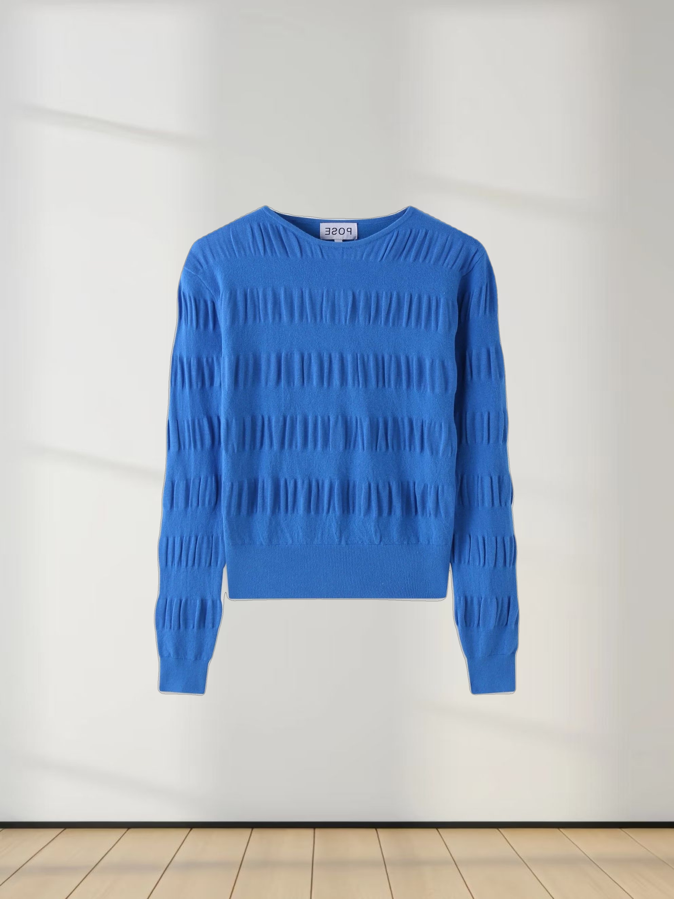 Ruched Sweater-Grecian Blue