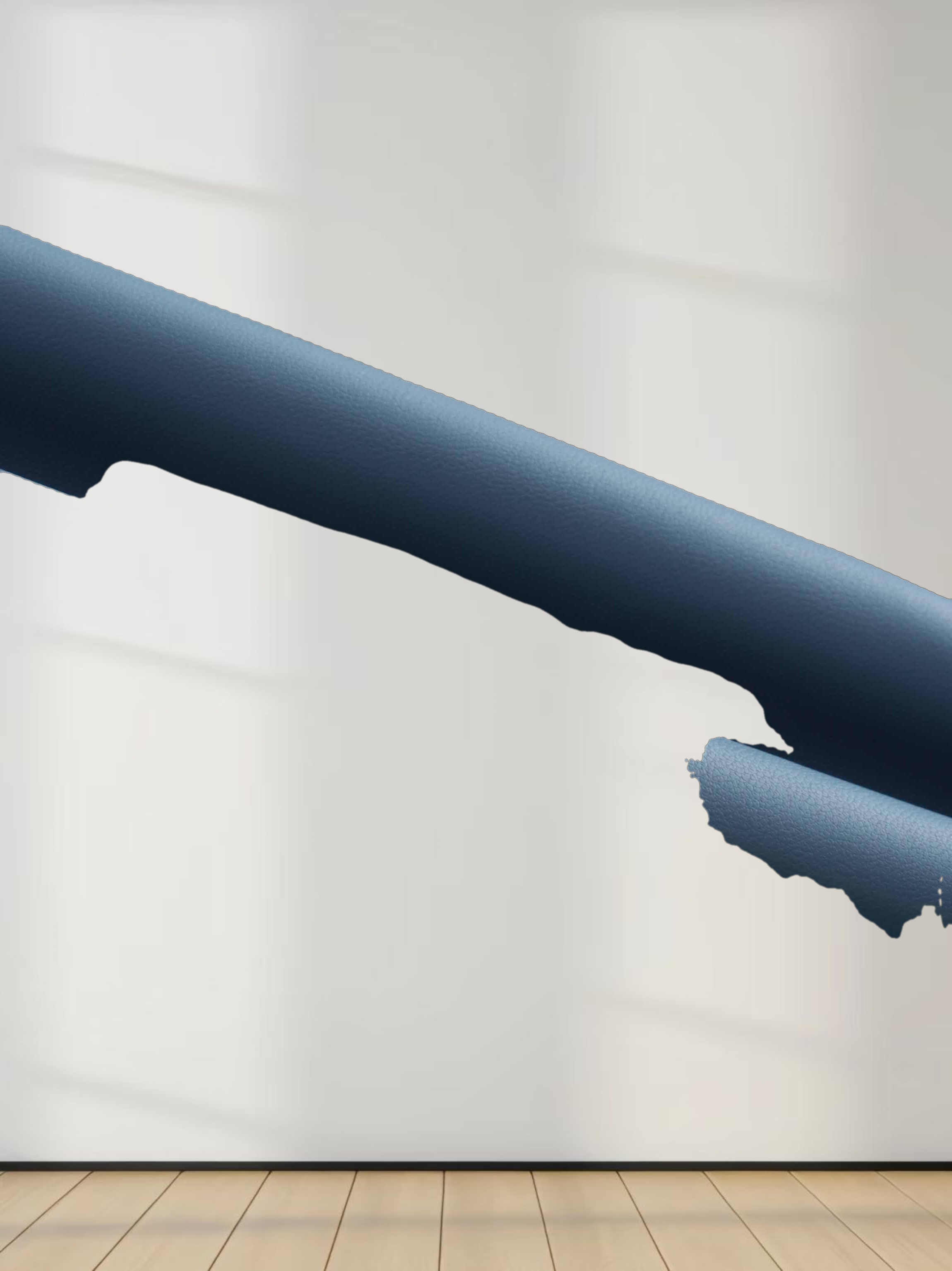 Front Pocket Straight Faux Leather Skirt-Denim Blue