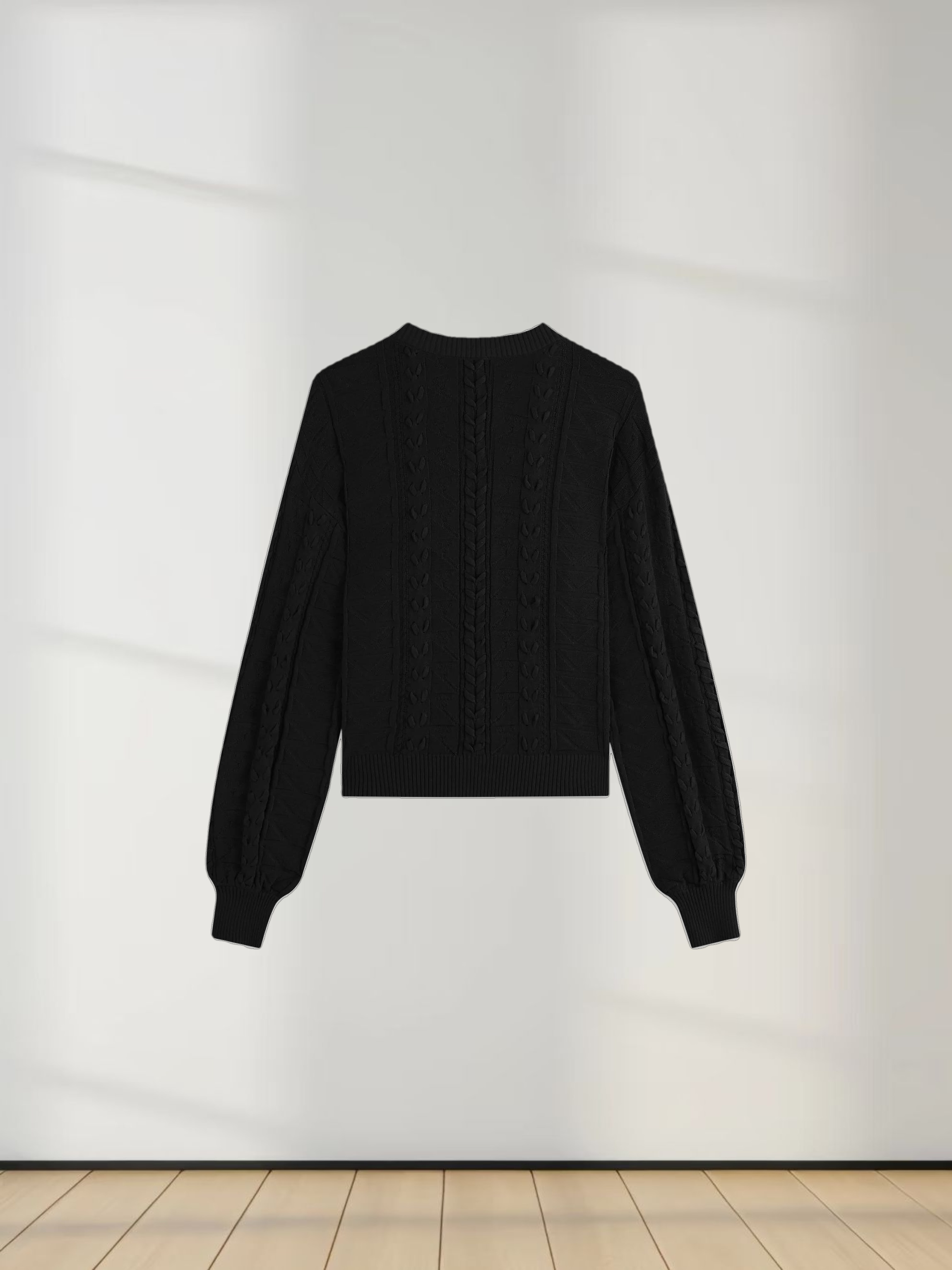 Cross Stitch Sweater-Black