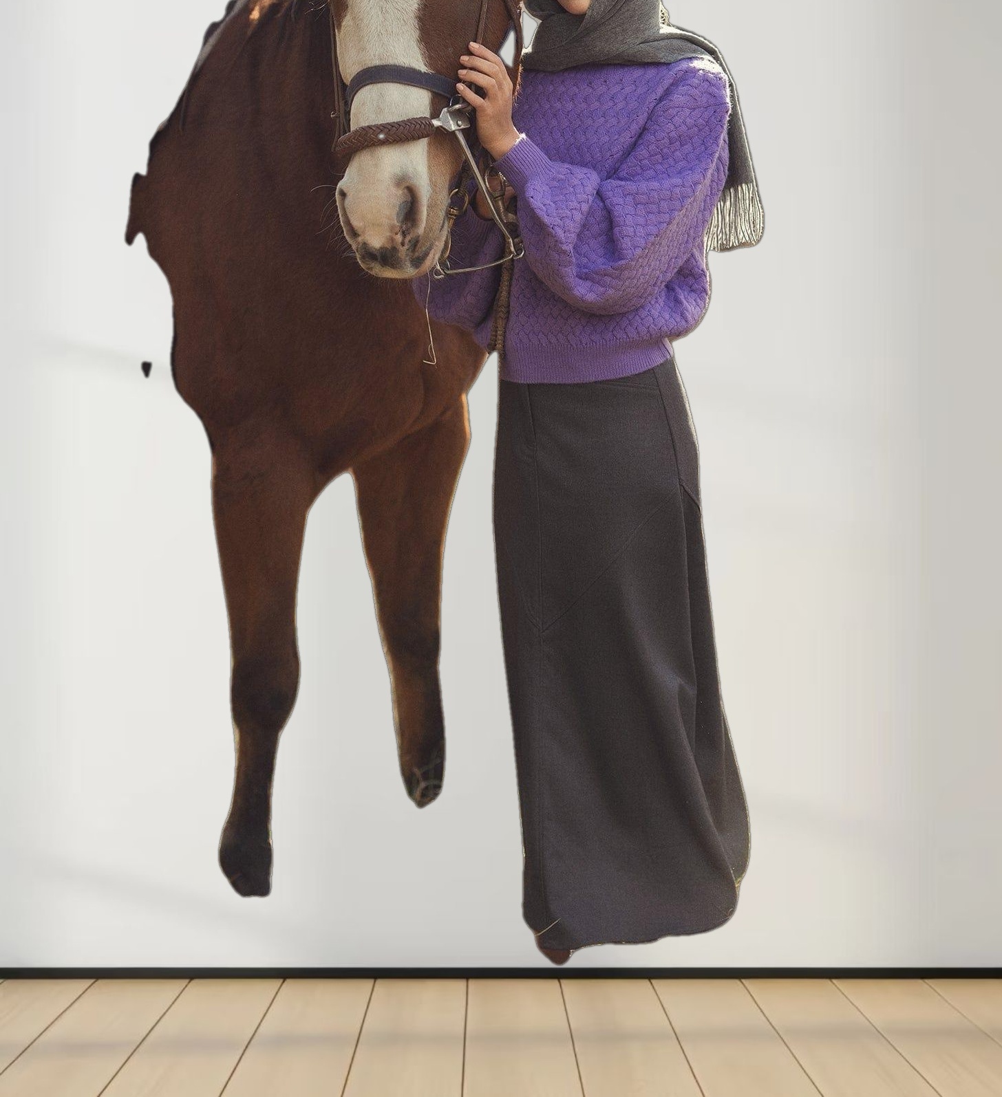 Basketweave Turtleneck Sweater-Purple