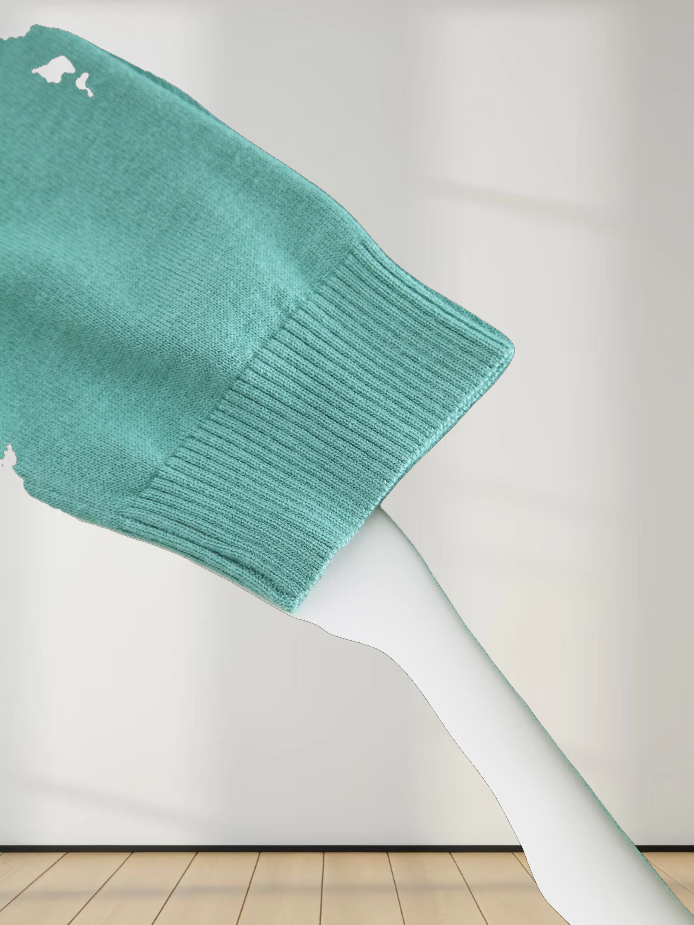 Basic Crew Sweater 3Q-Seafoam