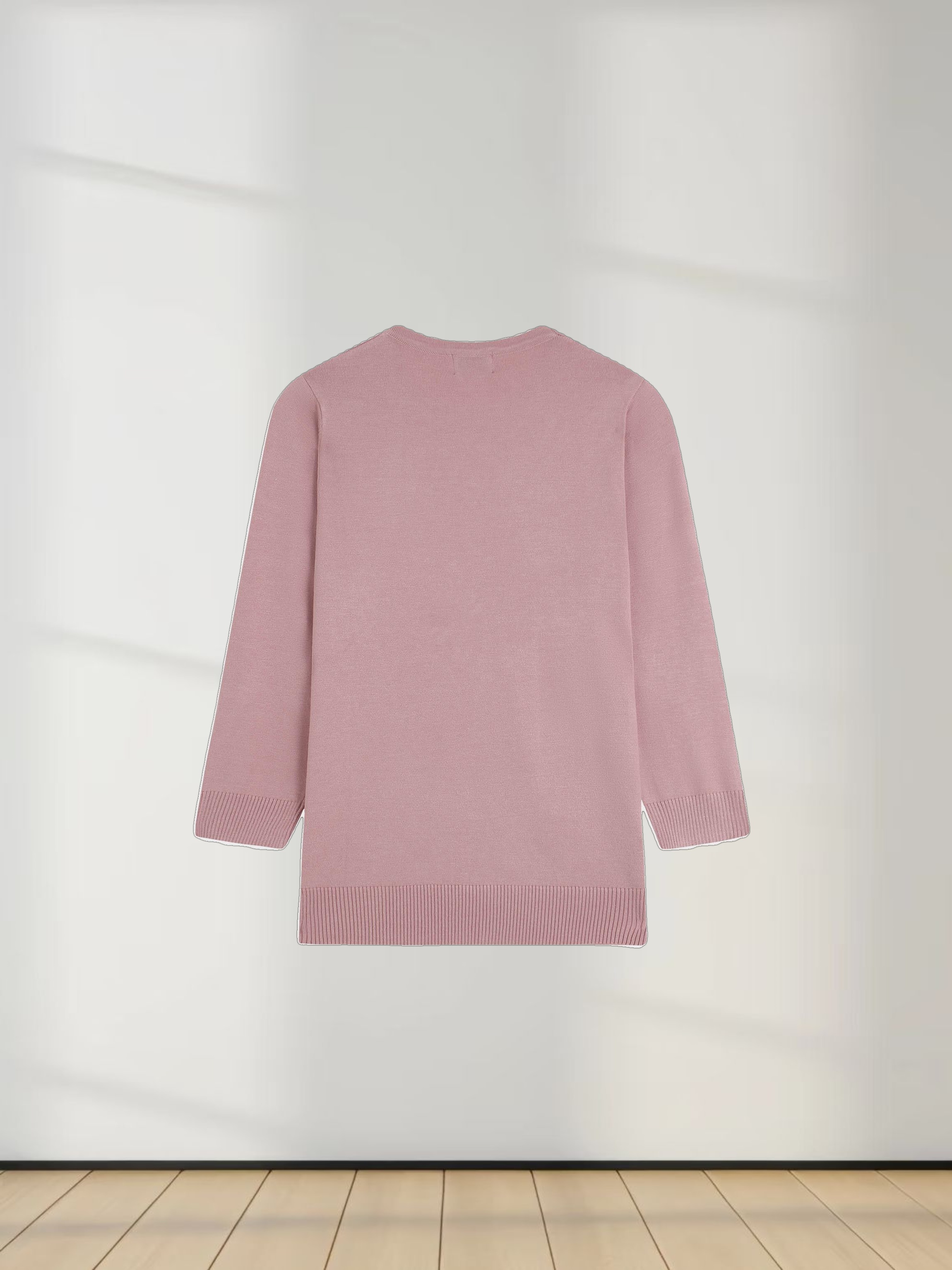 Basic Crew Sweater 3Q-Mauve