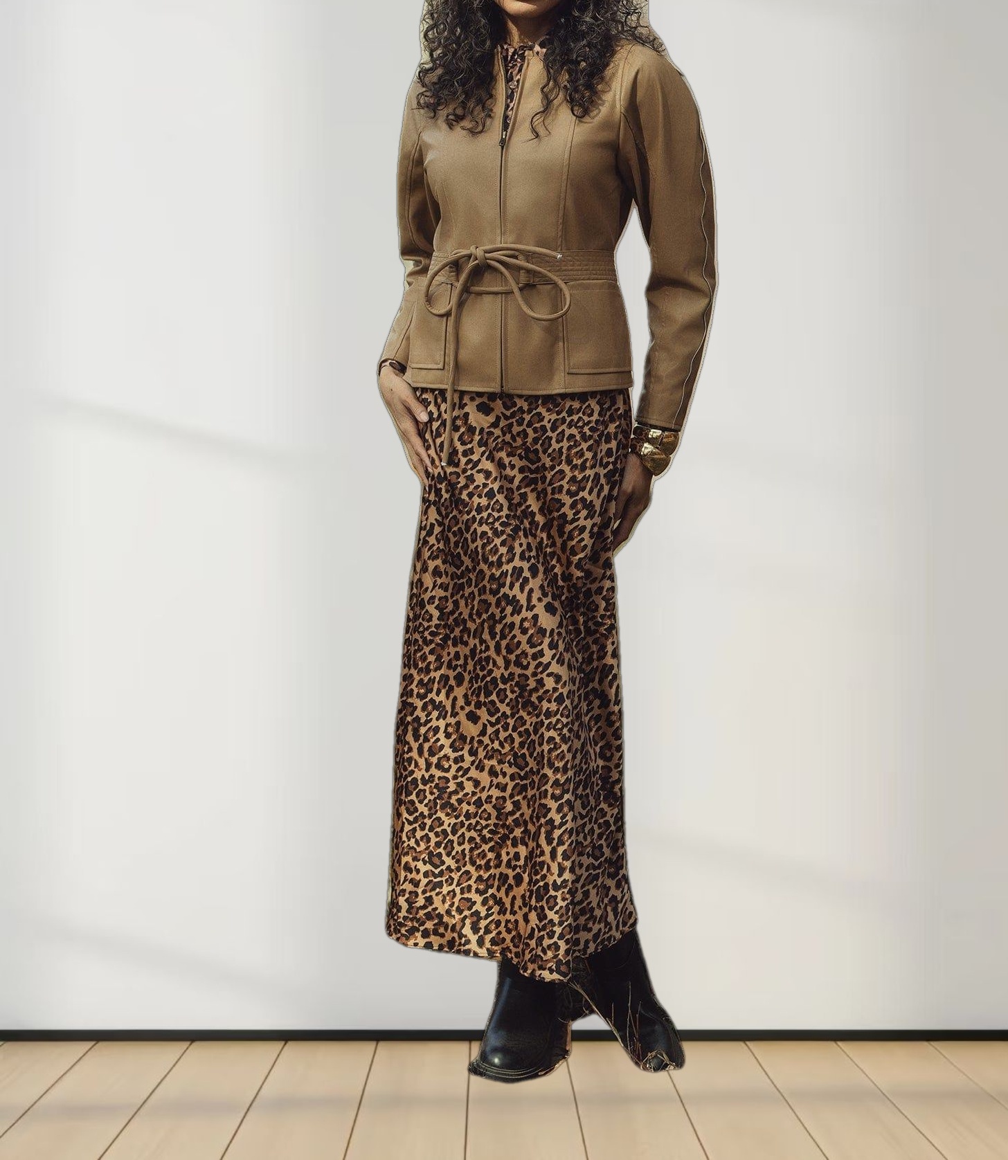 Leather Brunch Jacket-Latte