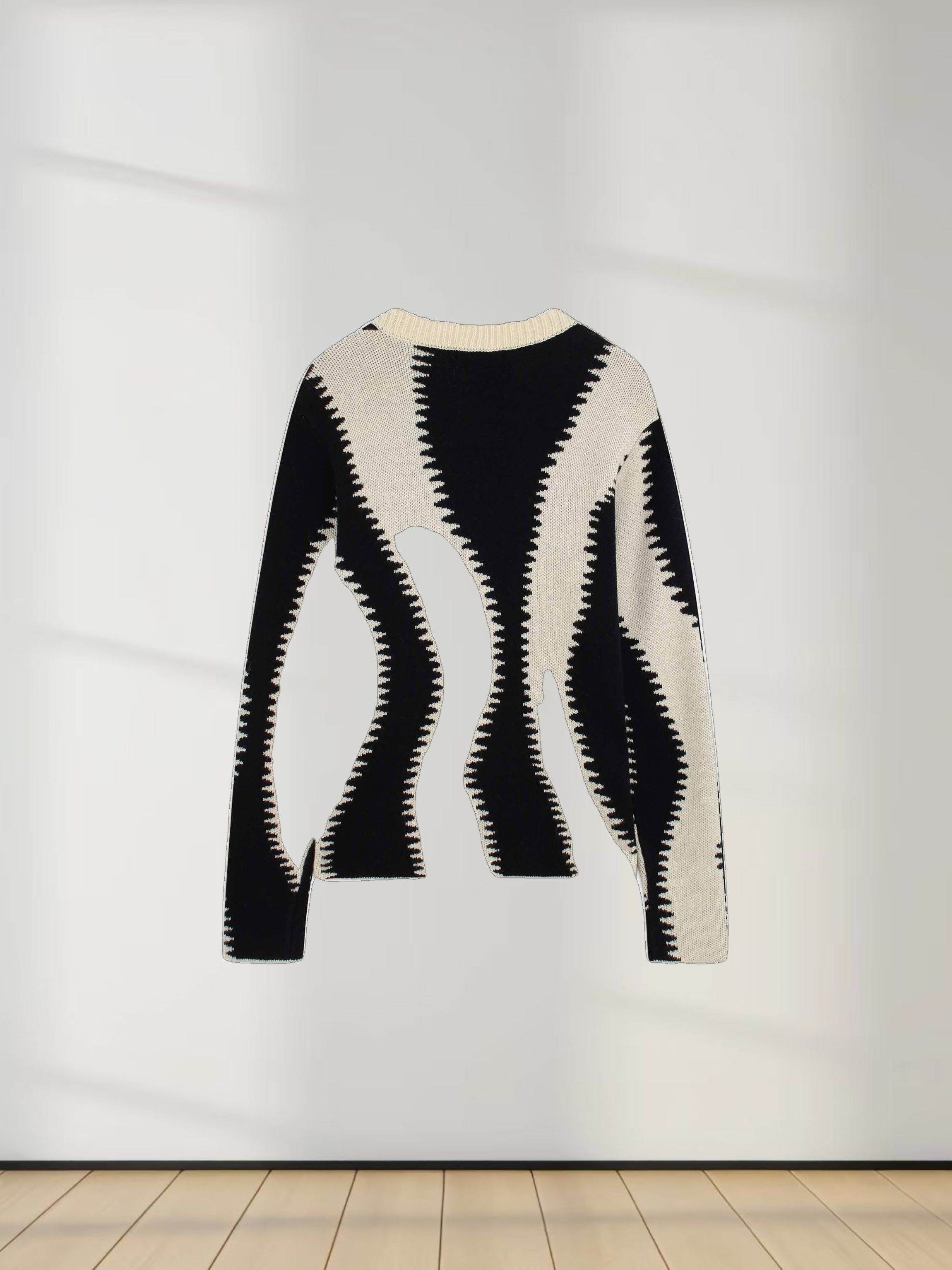 Wave Sweater-Black/White