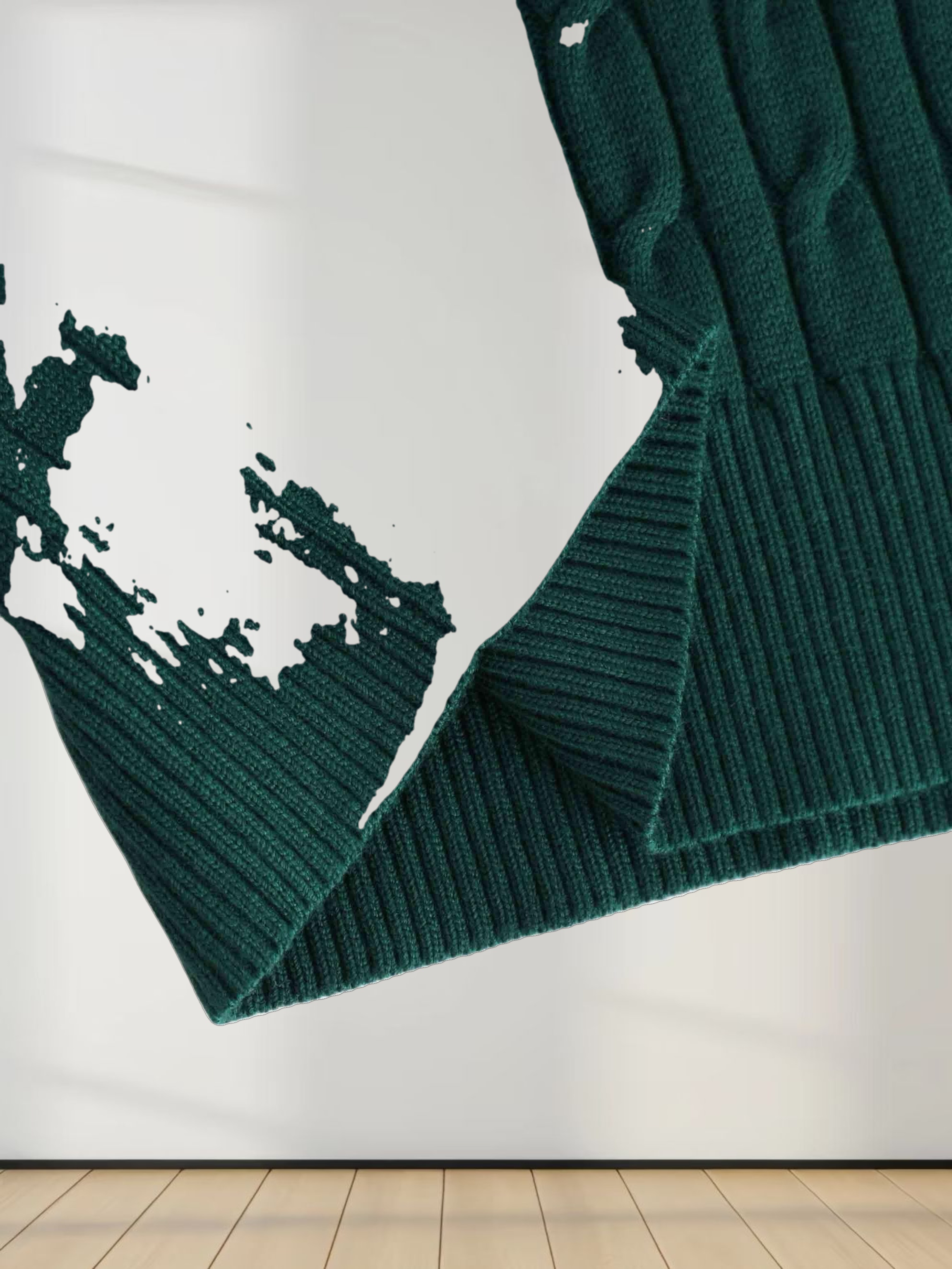 Knit Cable Sweater-Hunter Green