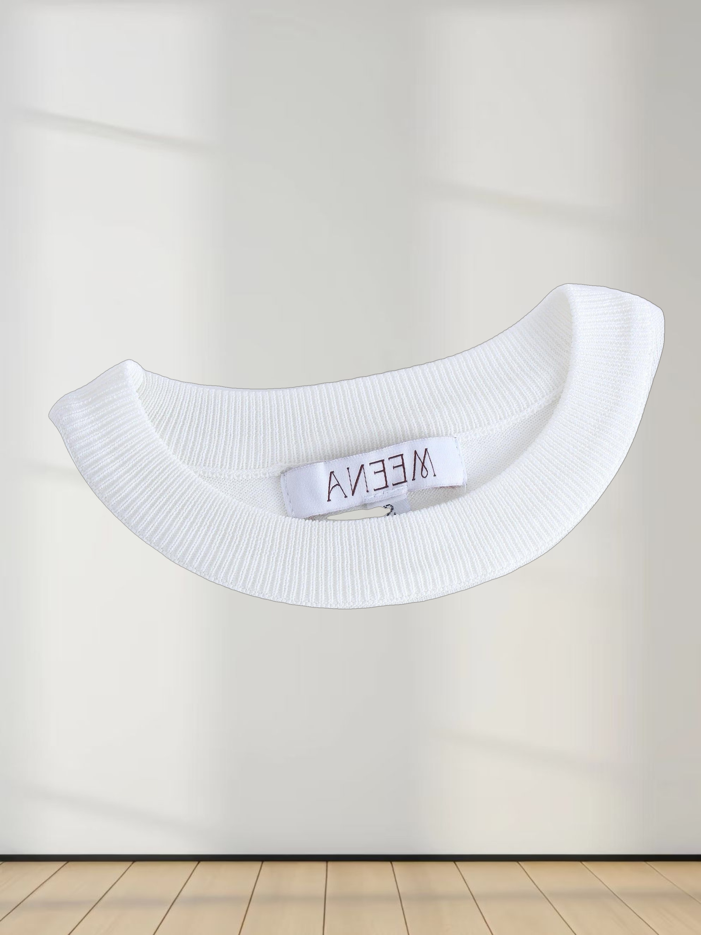 RIBBED WAISTED SWEATER-WHITE