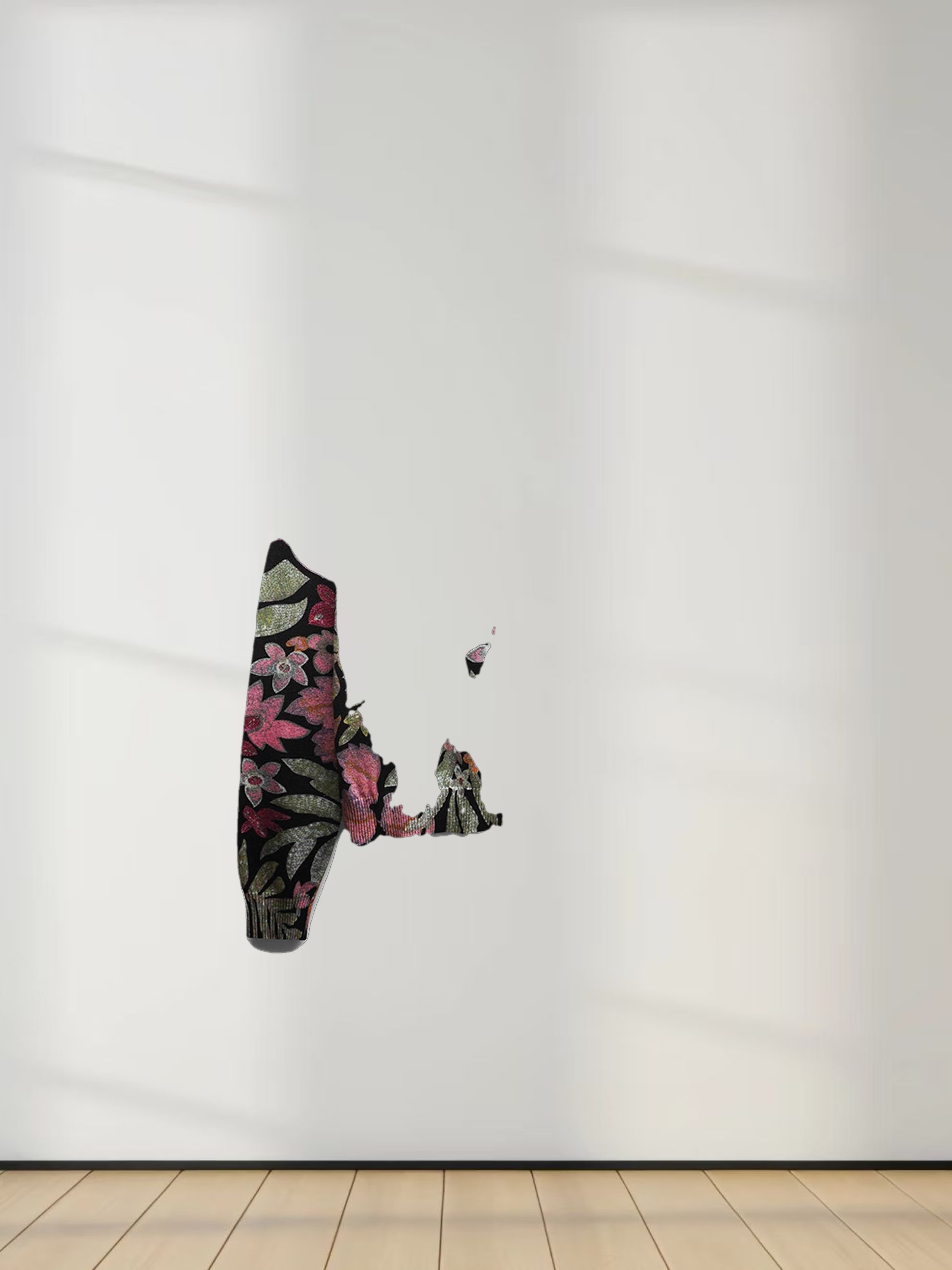 Printed Sweater-Black Floral