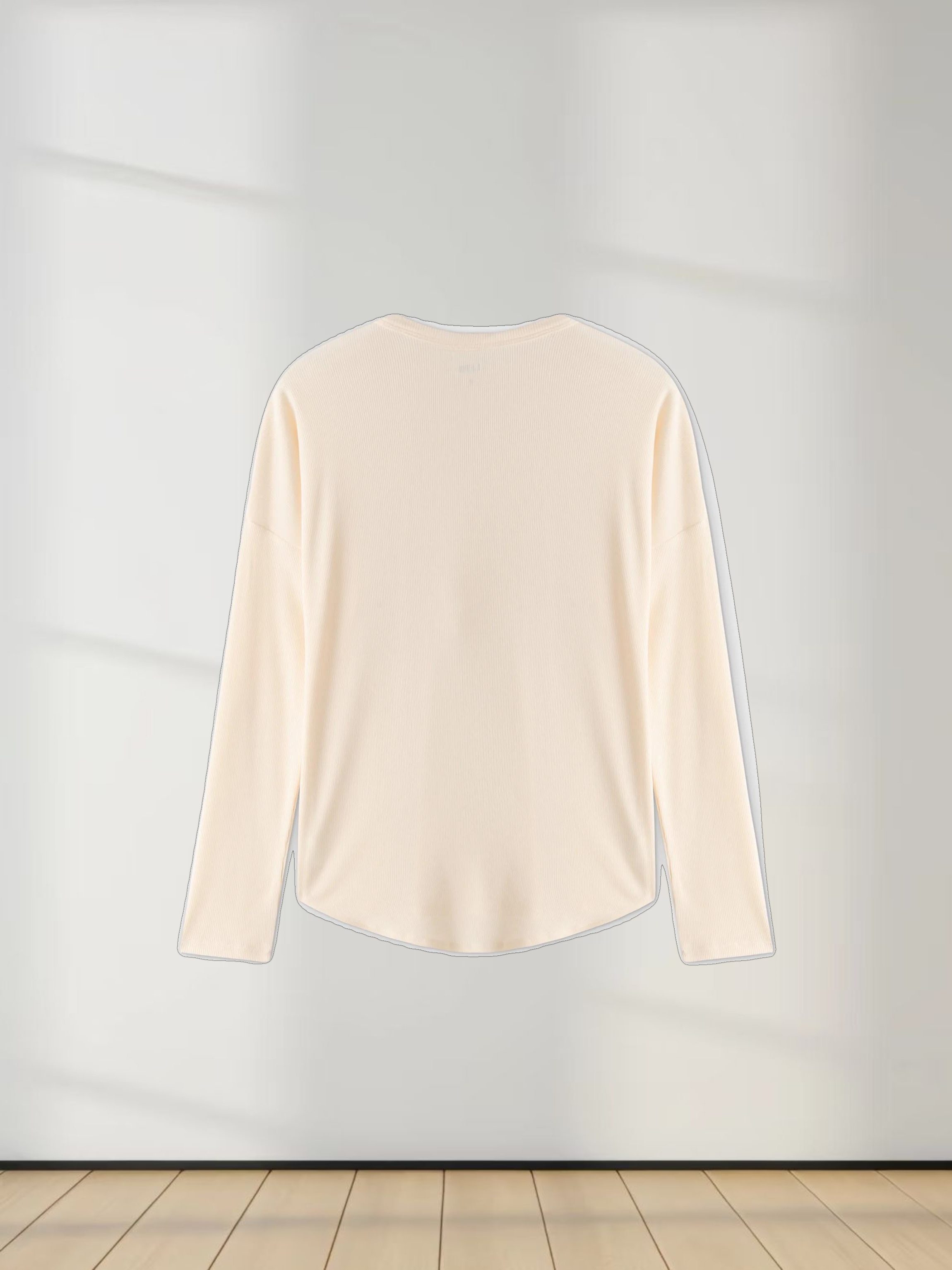 Ribbed Swing Tee-Ivory