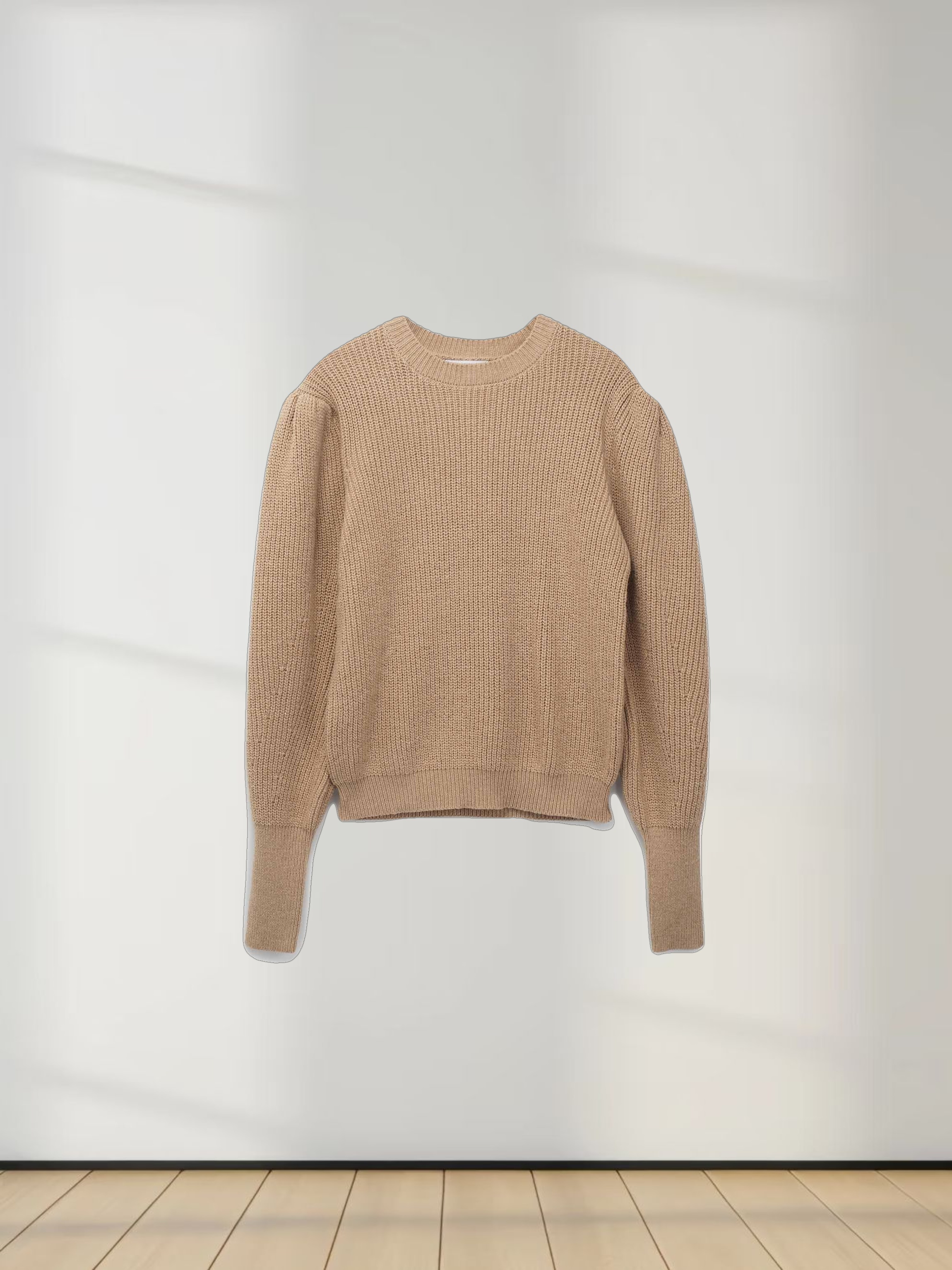 Puff Sleeve Sweater-Tan