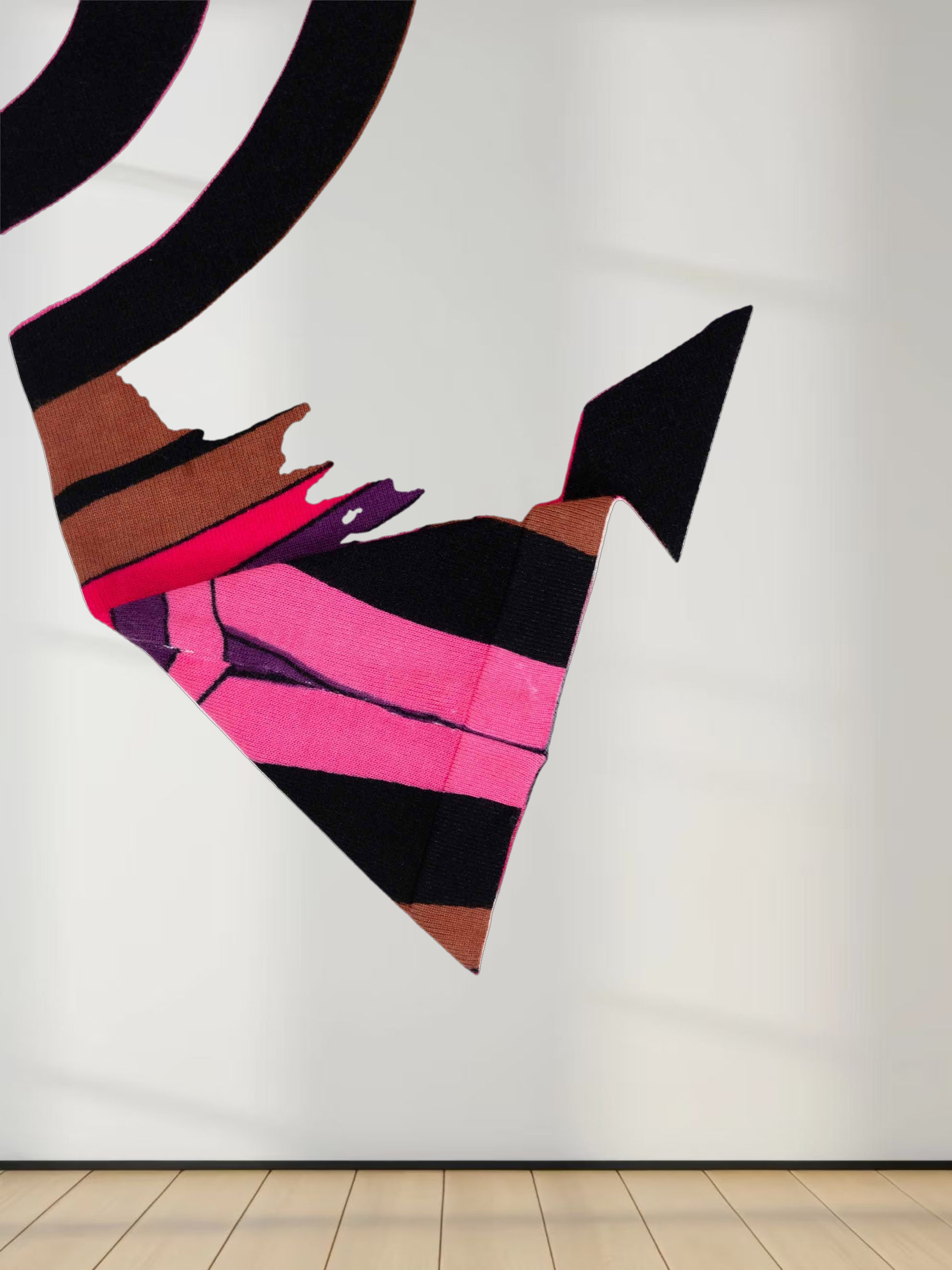 Mock Neck Sweater-Pink Swirl