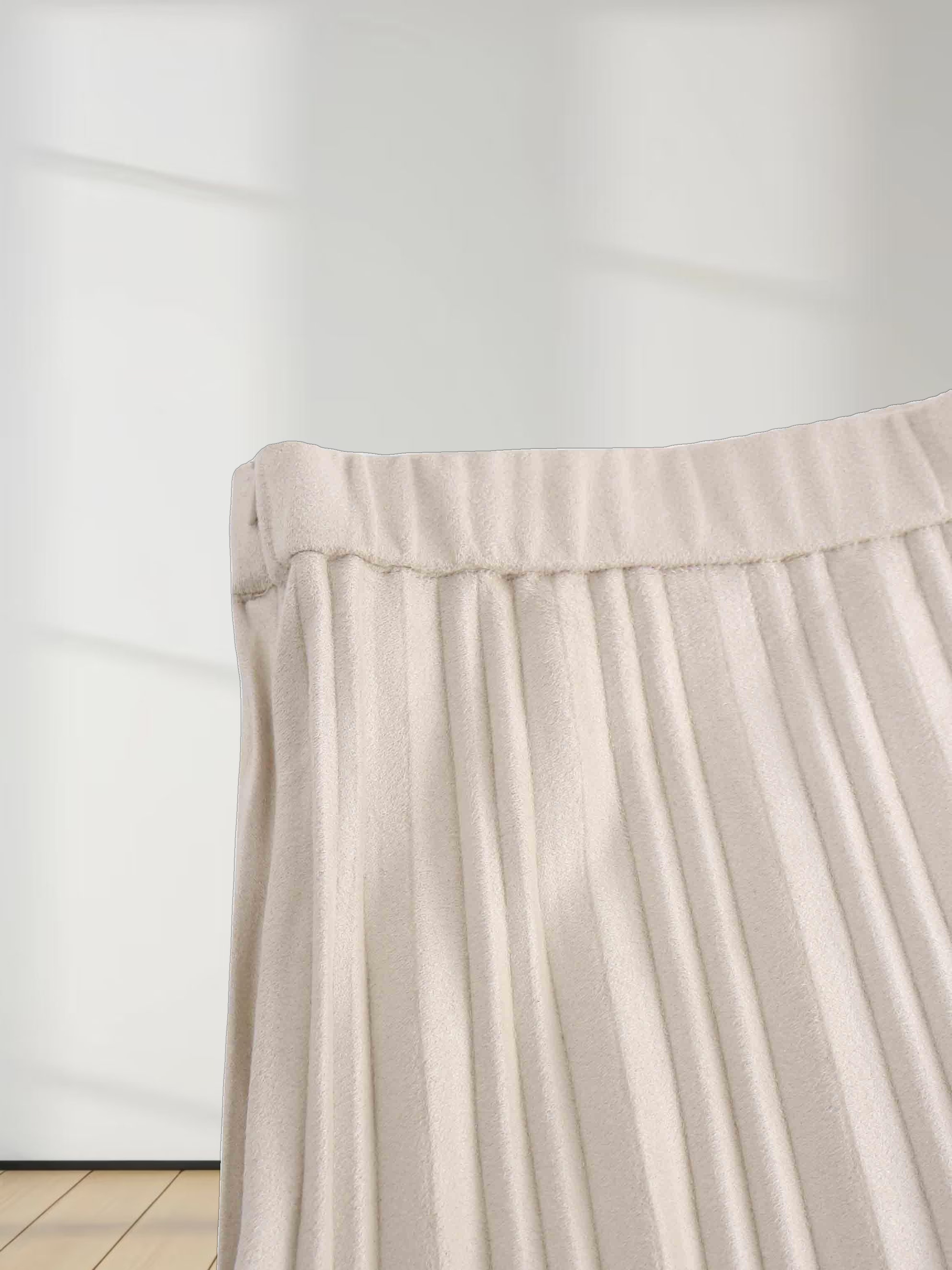 Pleated Faux Suede Skirt 37