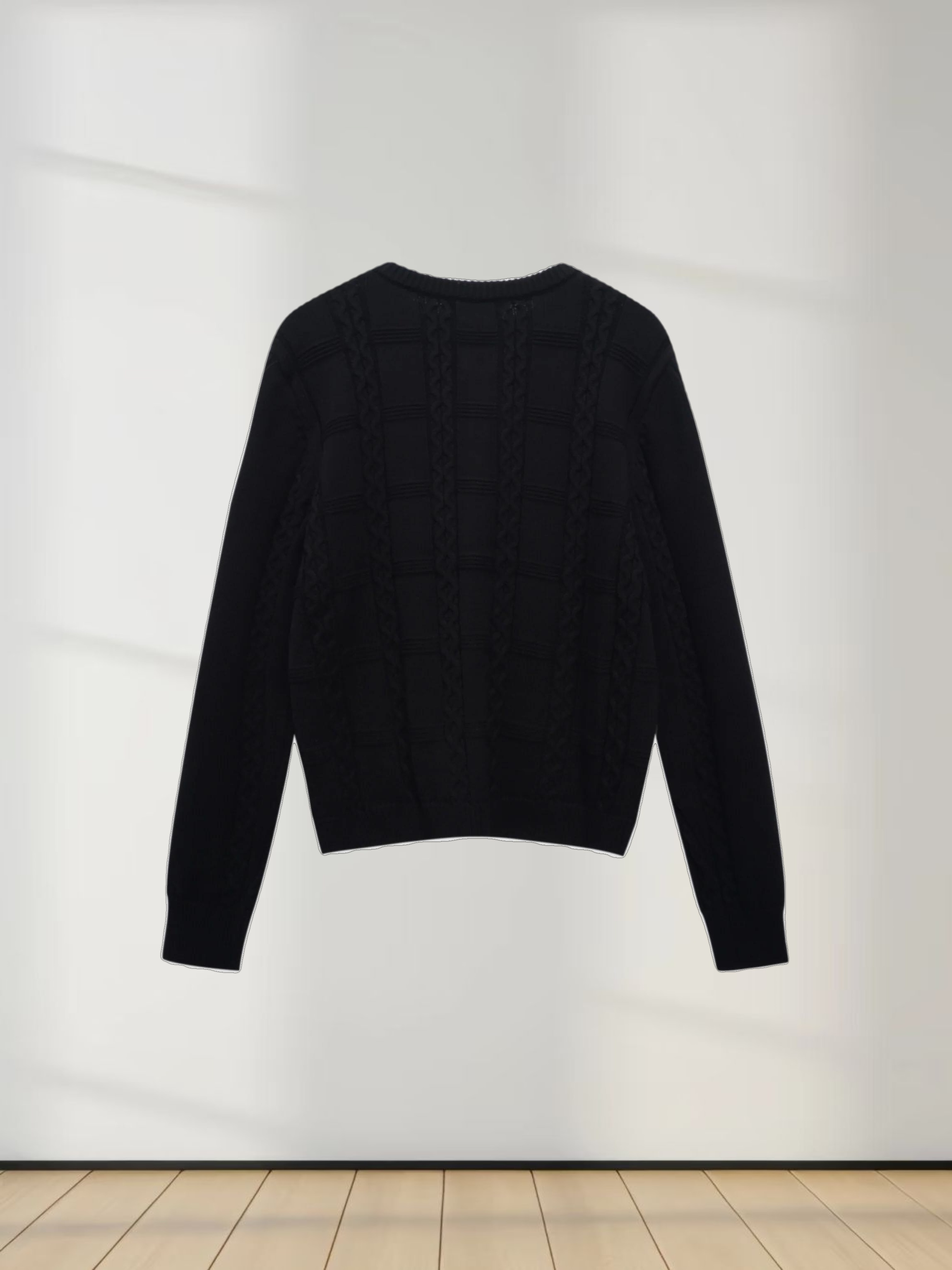 Cable Design Cardigan-Black