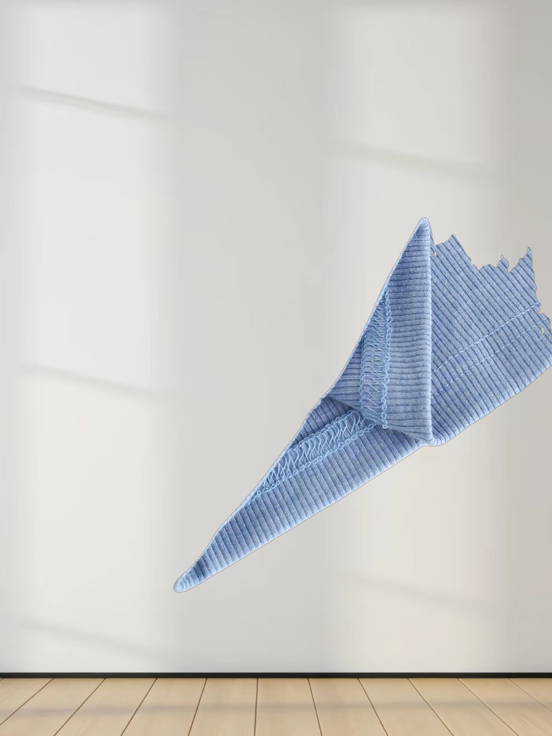 HIGH V RIBBED TEE - 3Q - LIGHT BLUE