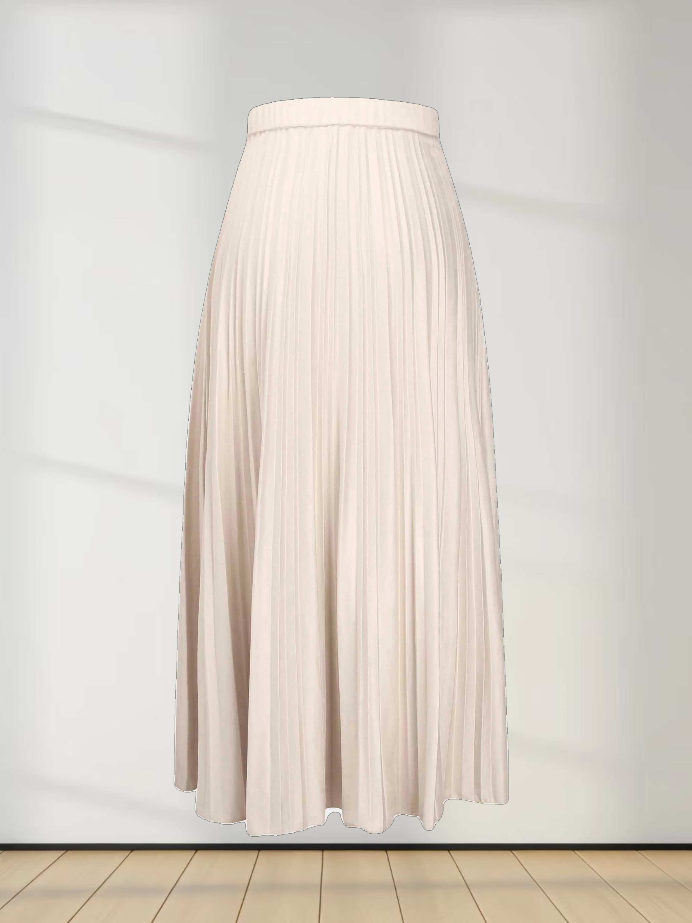 Pleated Faux Suede Skirt 37