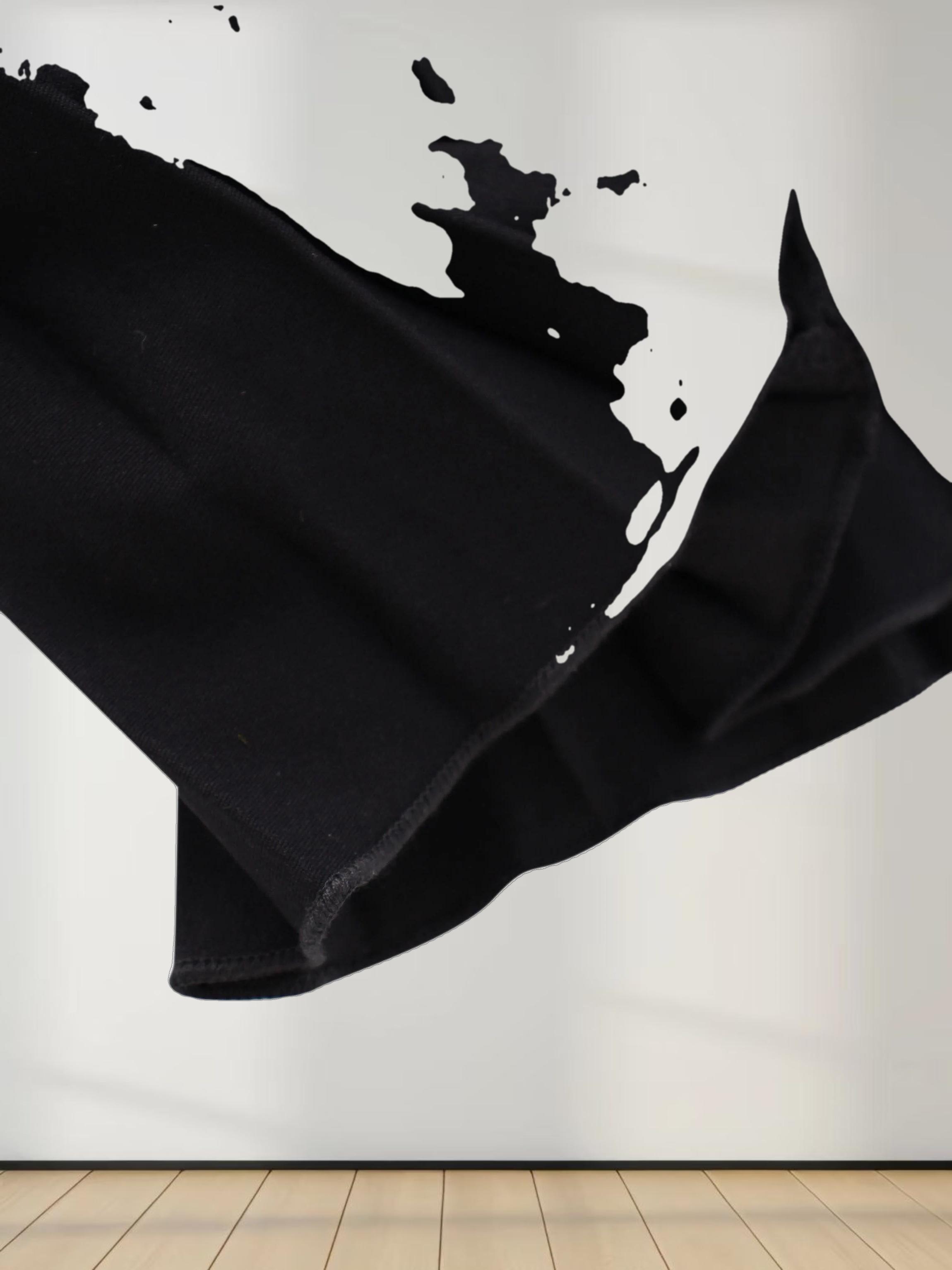 Denim Pleated Skirt-Black