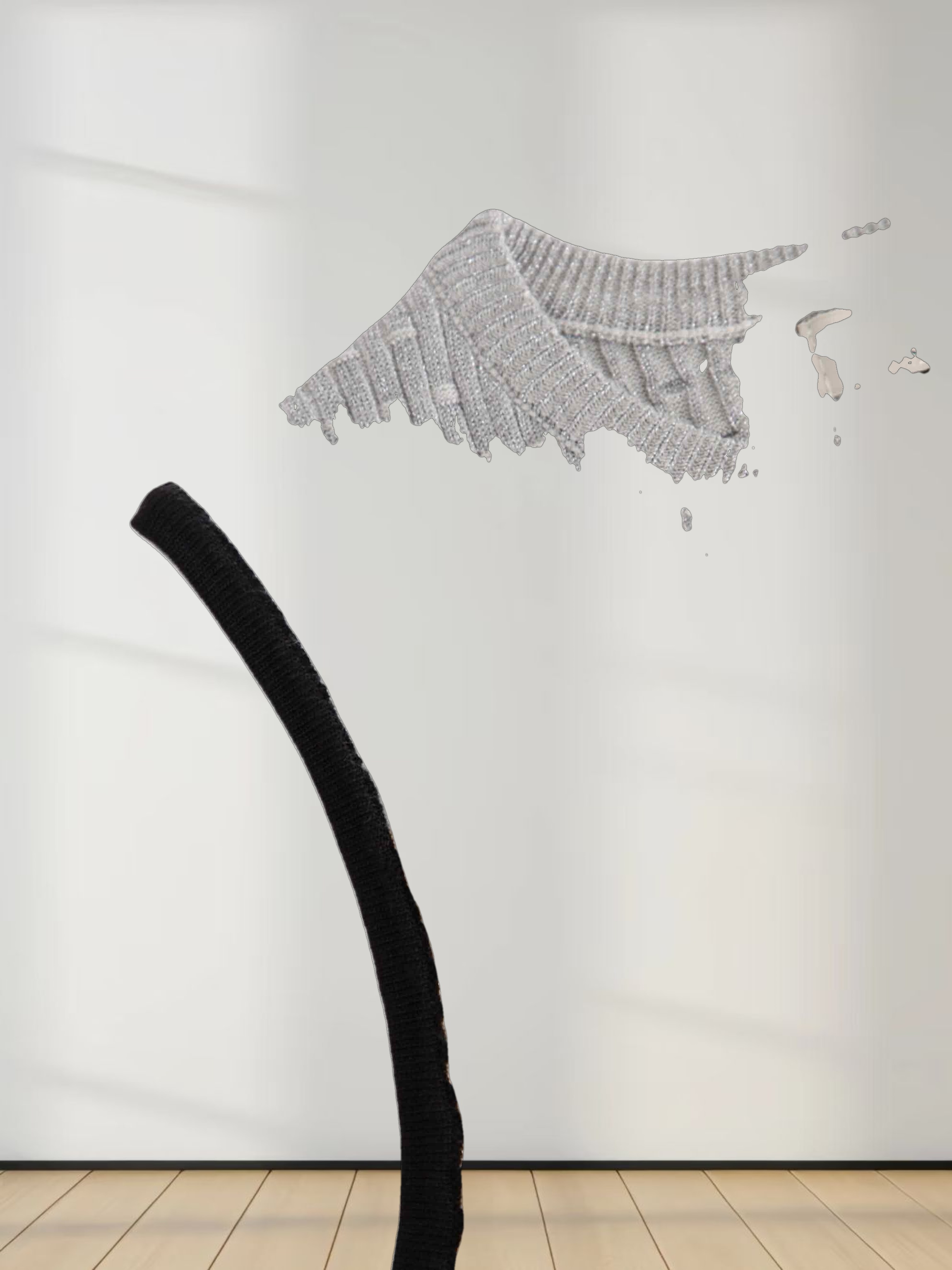 Lurex Stripe Wrap Sweater SET-Gold/Silver/Black