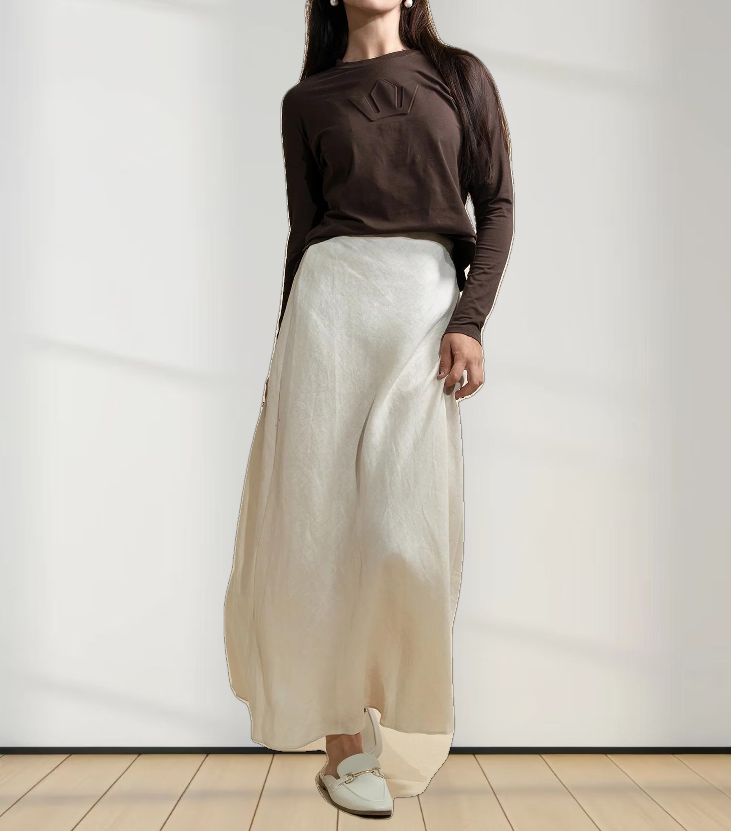 Crown Embossed T-Shirt-Brown