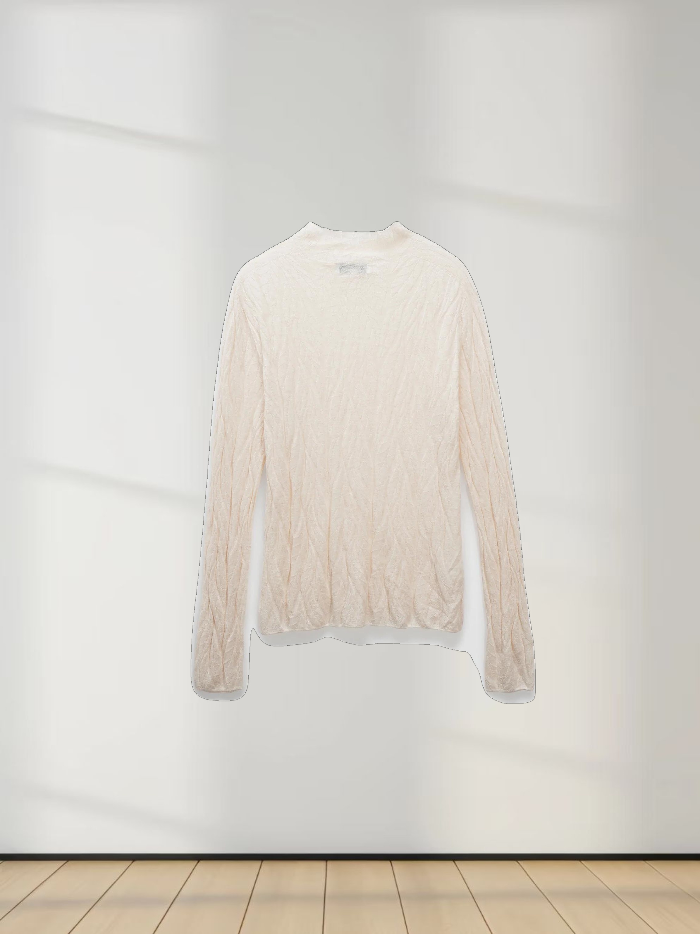 Leaf Design Turtleneck-Blush