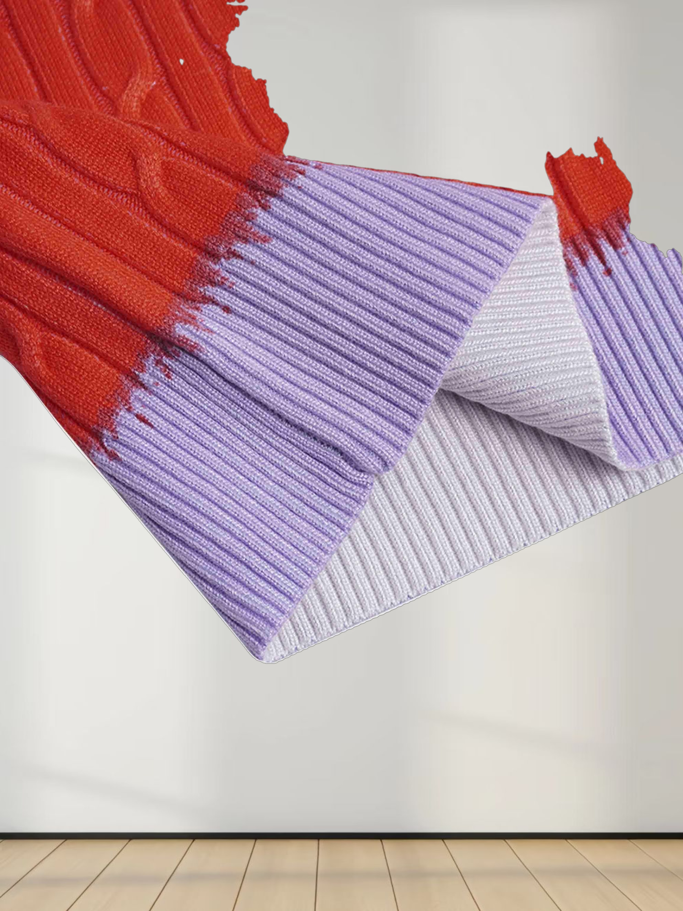 Printed Cable Knit Sweater- Striped Ombre