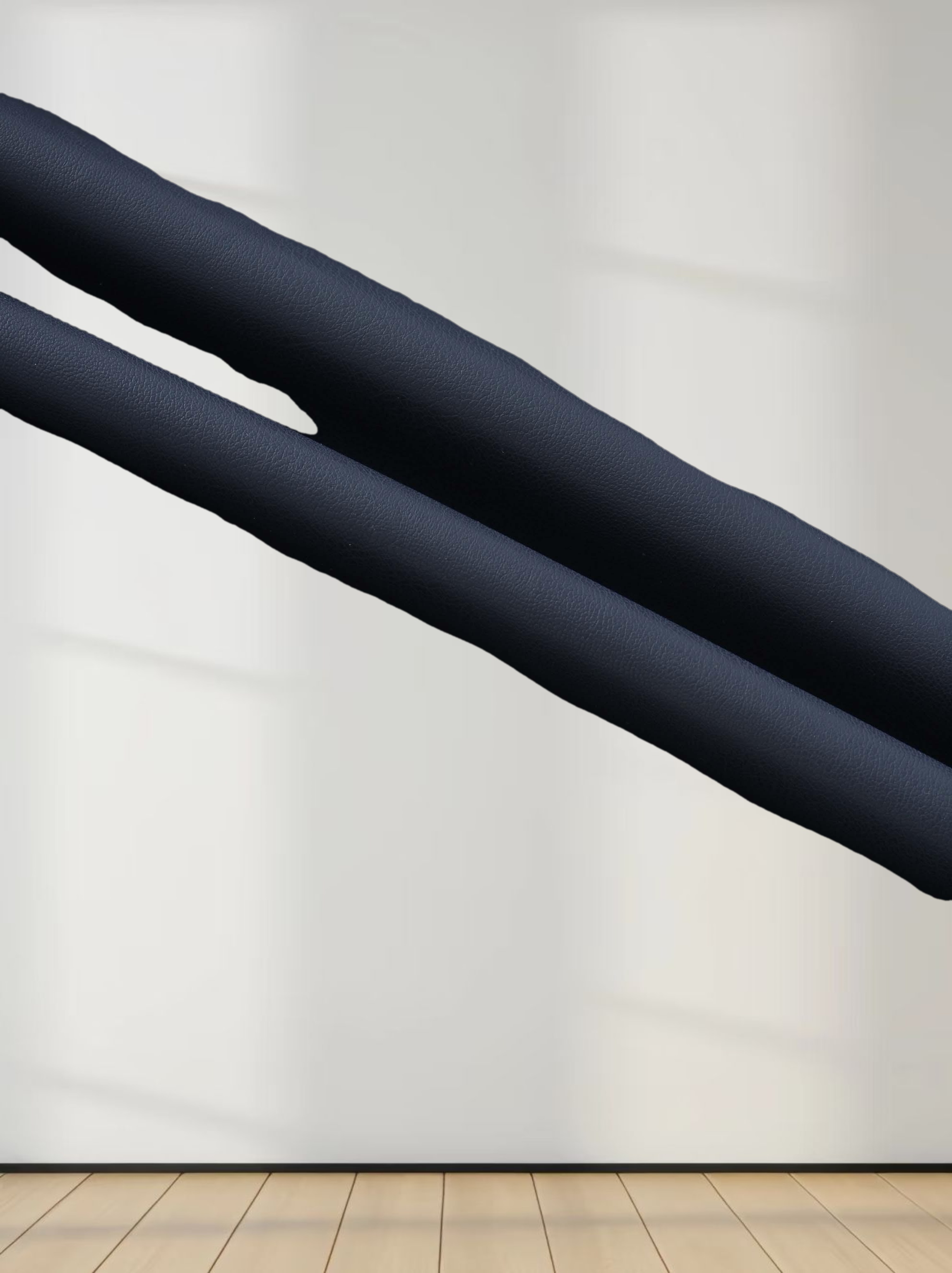 Drop Waist Leather Skirt-Navy