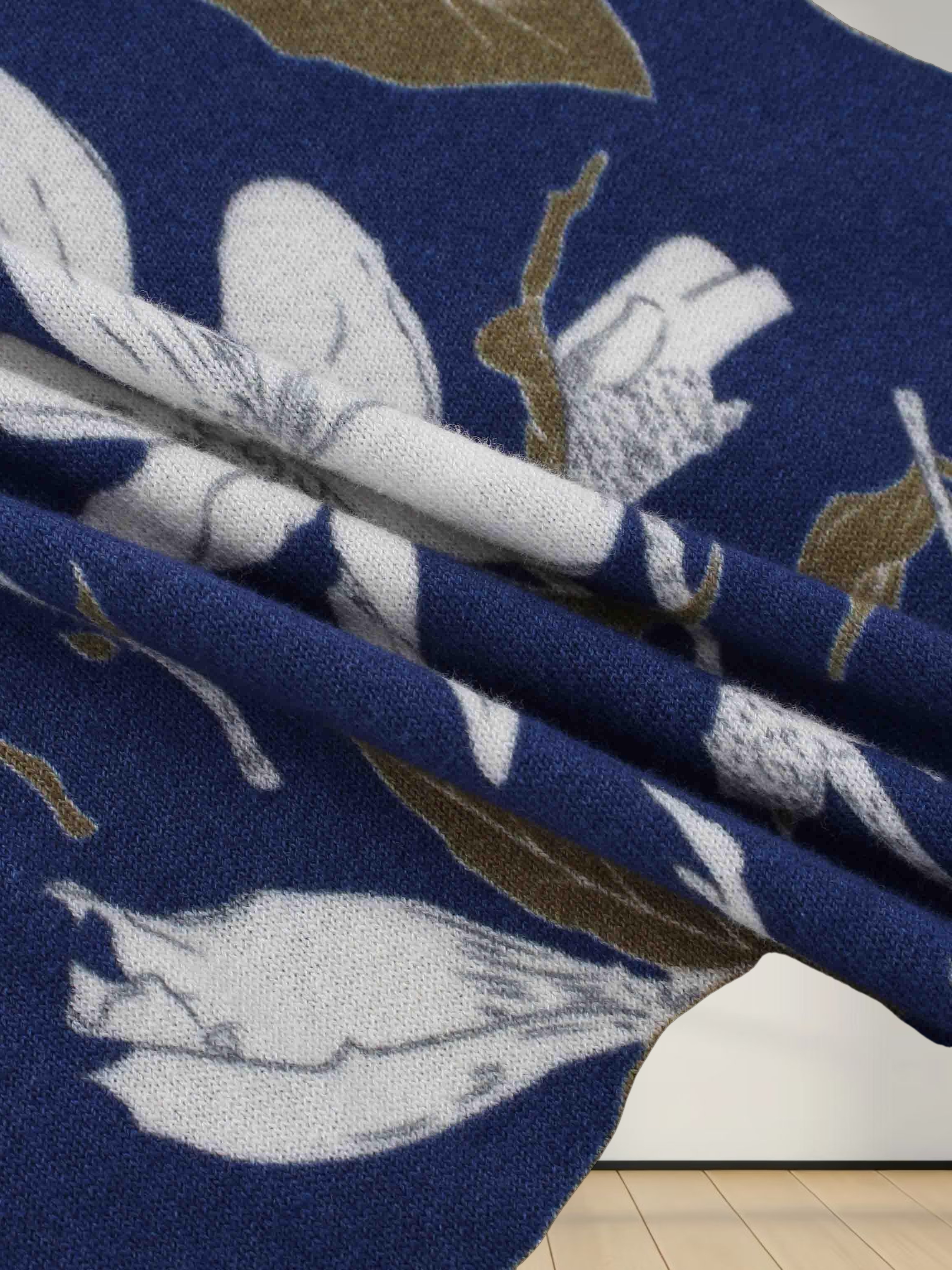 Oversized Printed Sweater-Lilac Flower