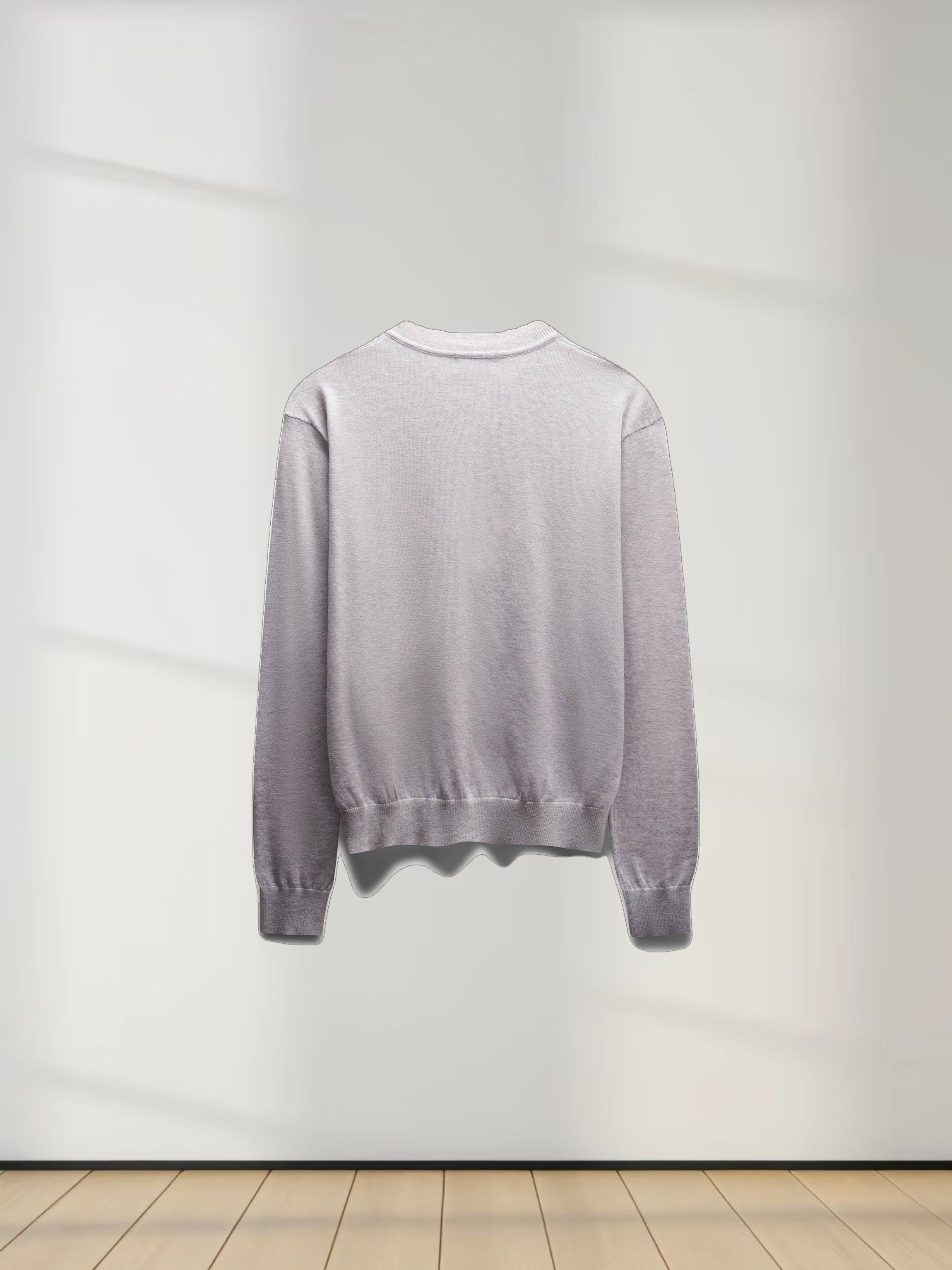 High V Lightweight Sweater-Heathered Grey