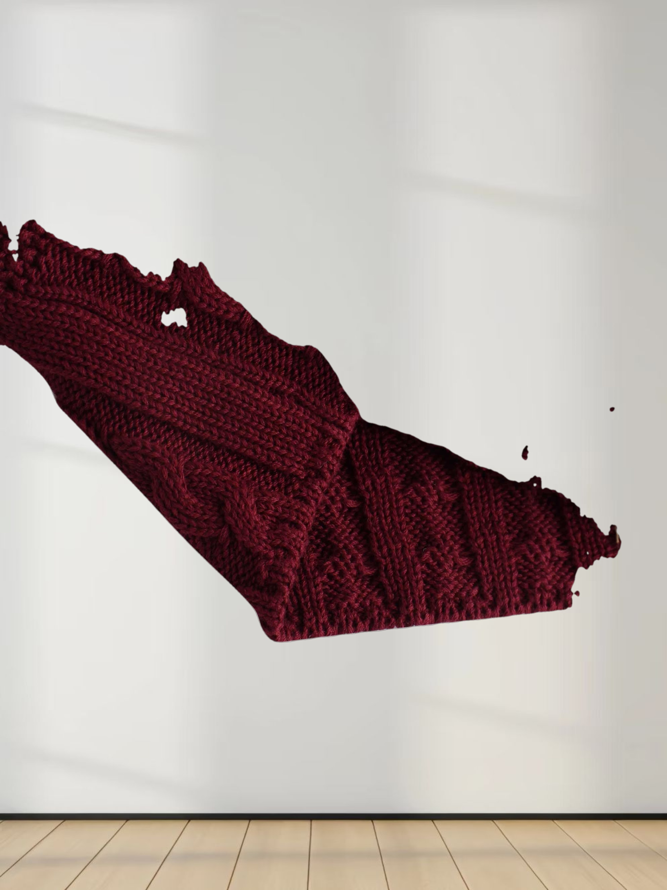 Embroidered Cardigan-Burgundy Floral