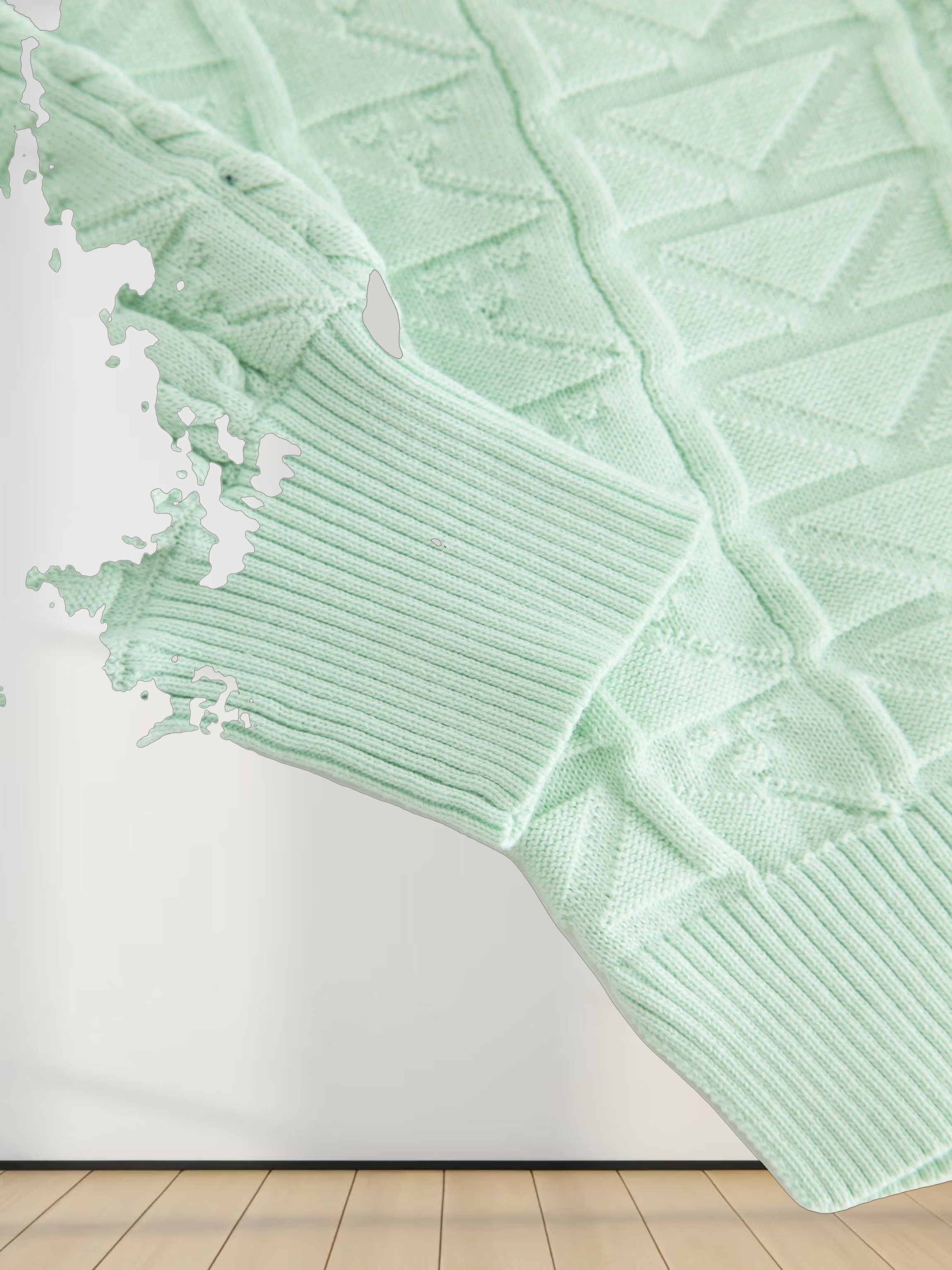 Cross Stitch Sweater-Mint