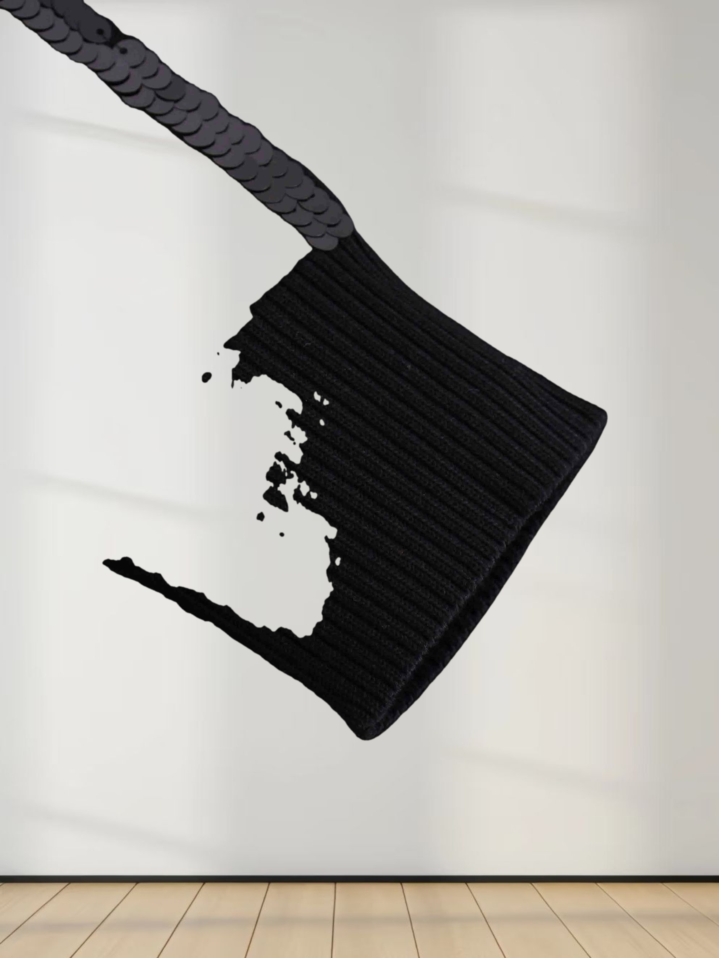 Sequin Trim Sweater-Black