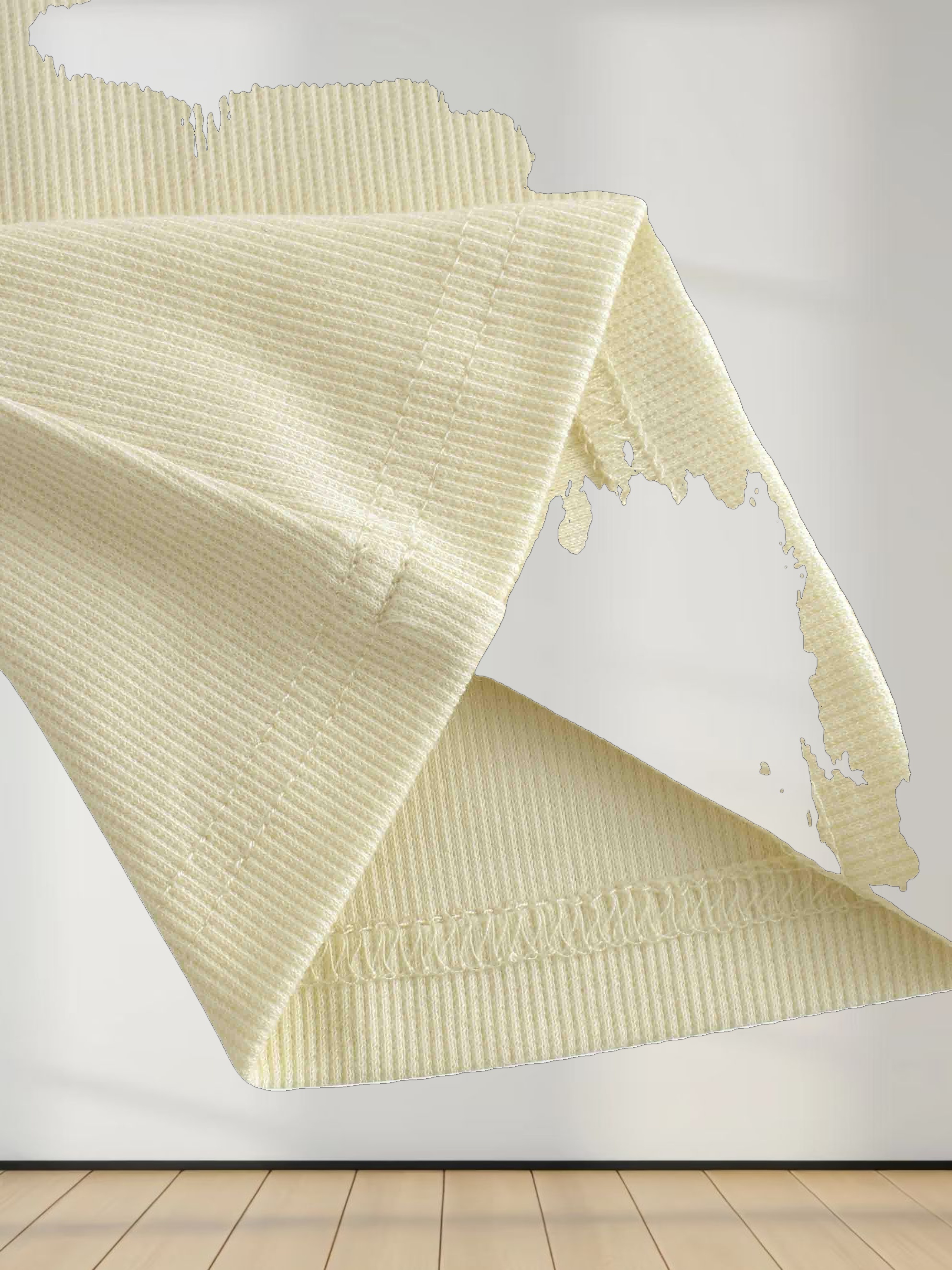 Ribbed Crew Neck Puff Sleeve Top-Ivory