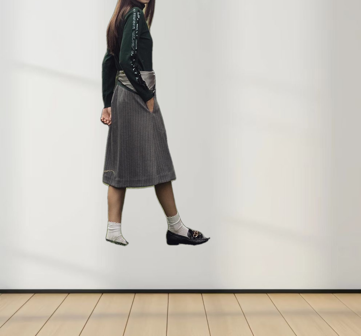 Sequin Trim Sweater-Green