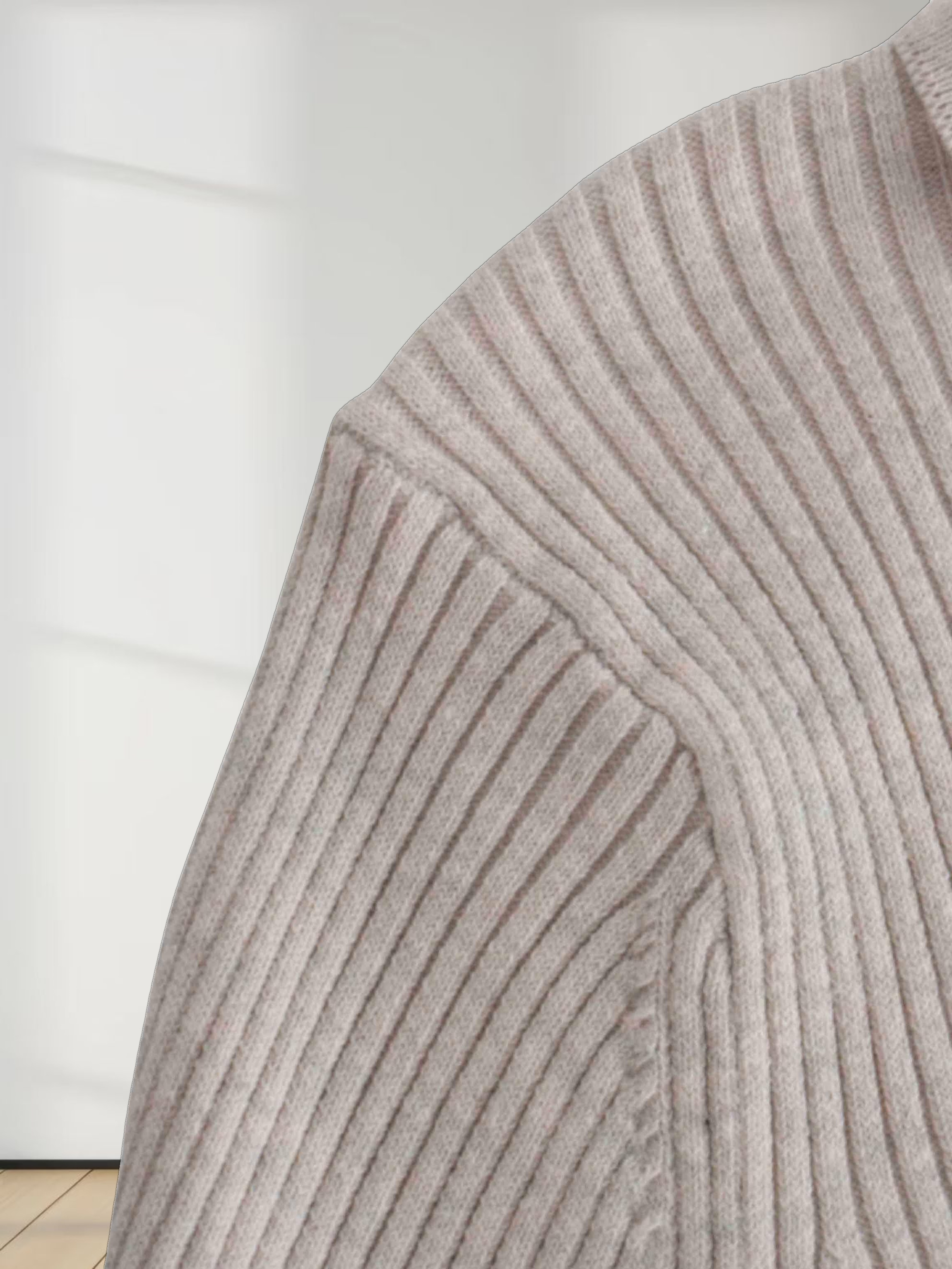 Center Design Sweater-Oatmeal