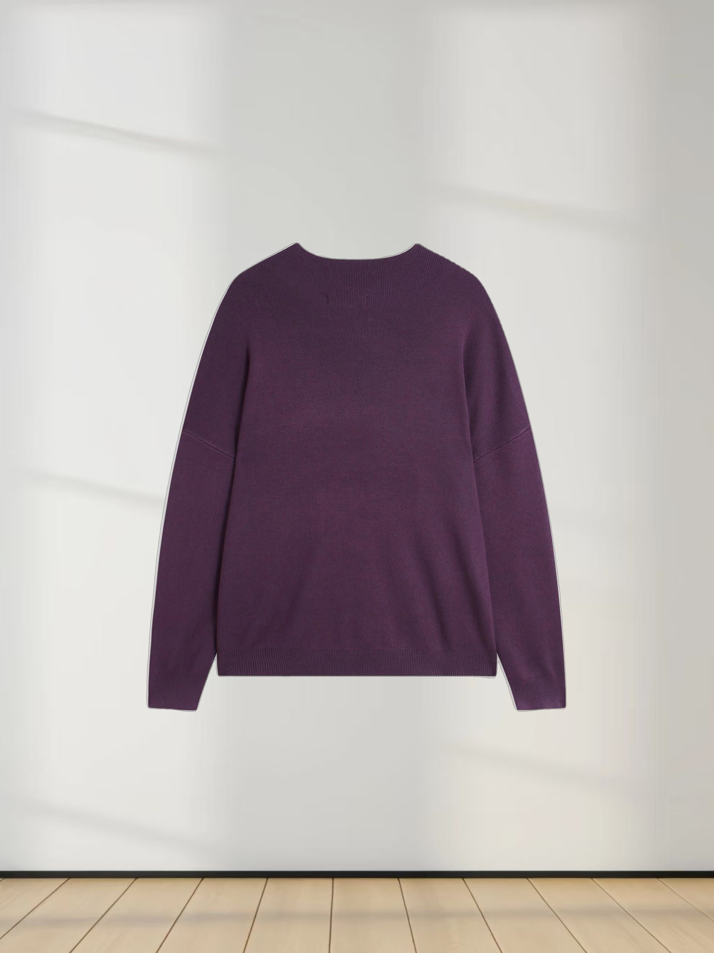 Oversized Soft Knit Sweater-Eggplant