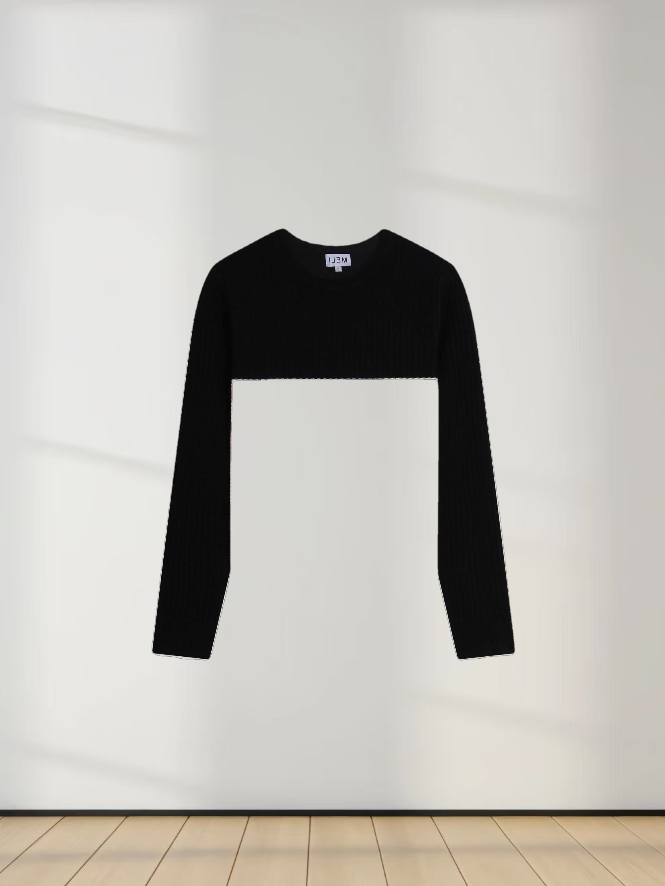 Waffle Wave Sweater-Black/Cream